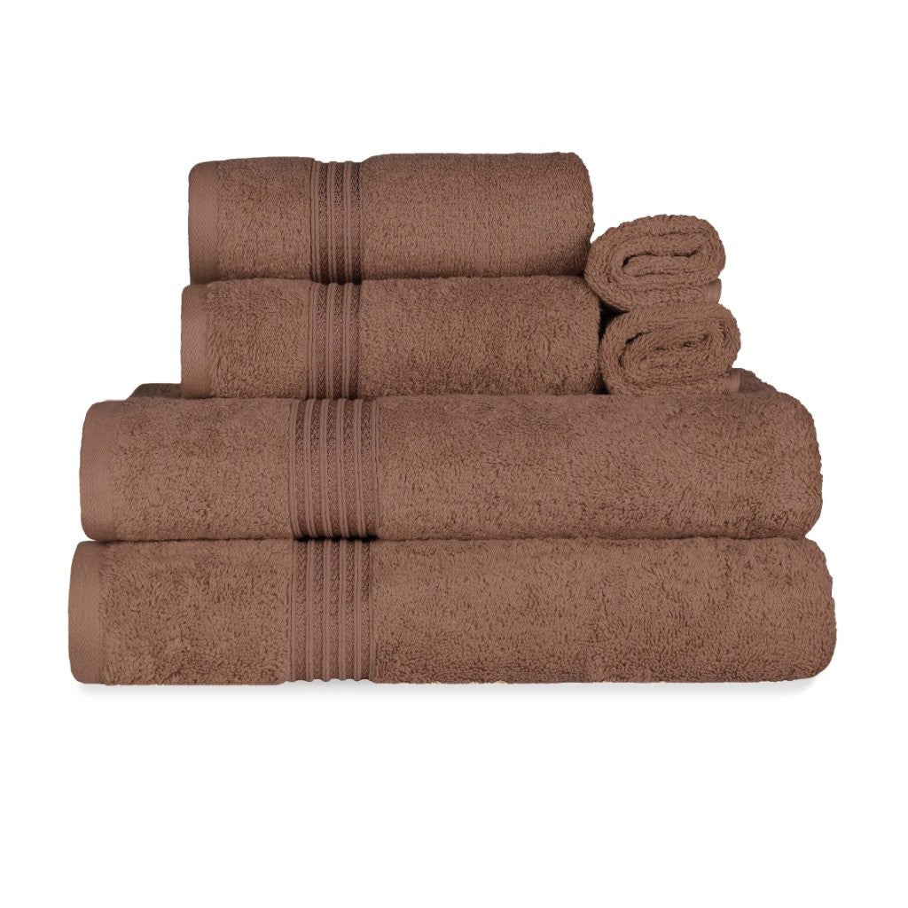 Egyptian Cotton Highly Absorbent Solid 6-Piece Ultra Soft Towel Set - Omnigoodsstore