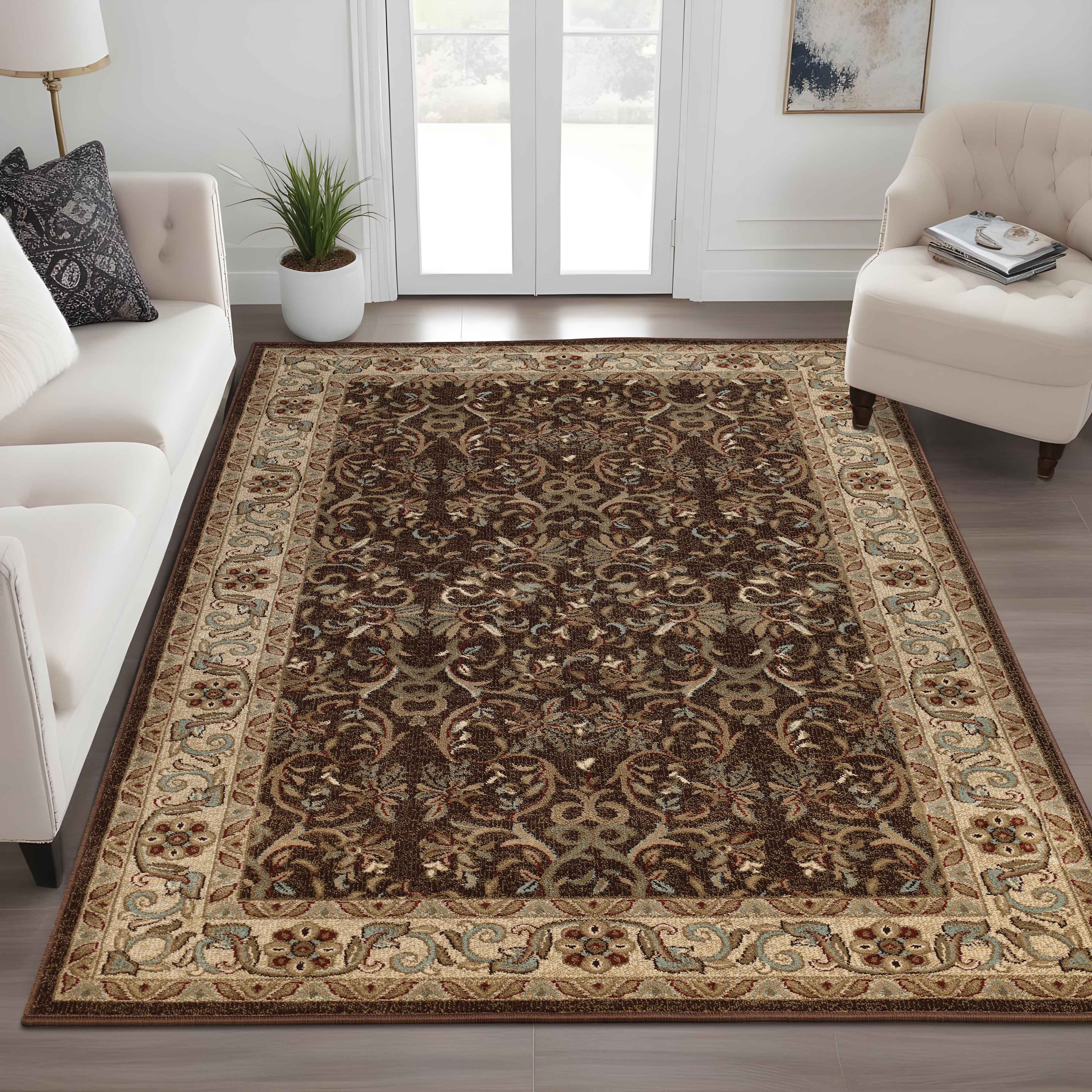 Heritage Traditional Floral Scroll Indoor Area Rug Or Runner Rug - Omnigoodsstore