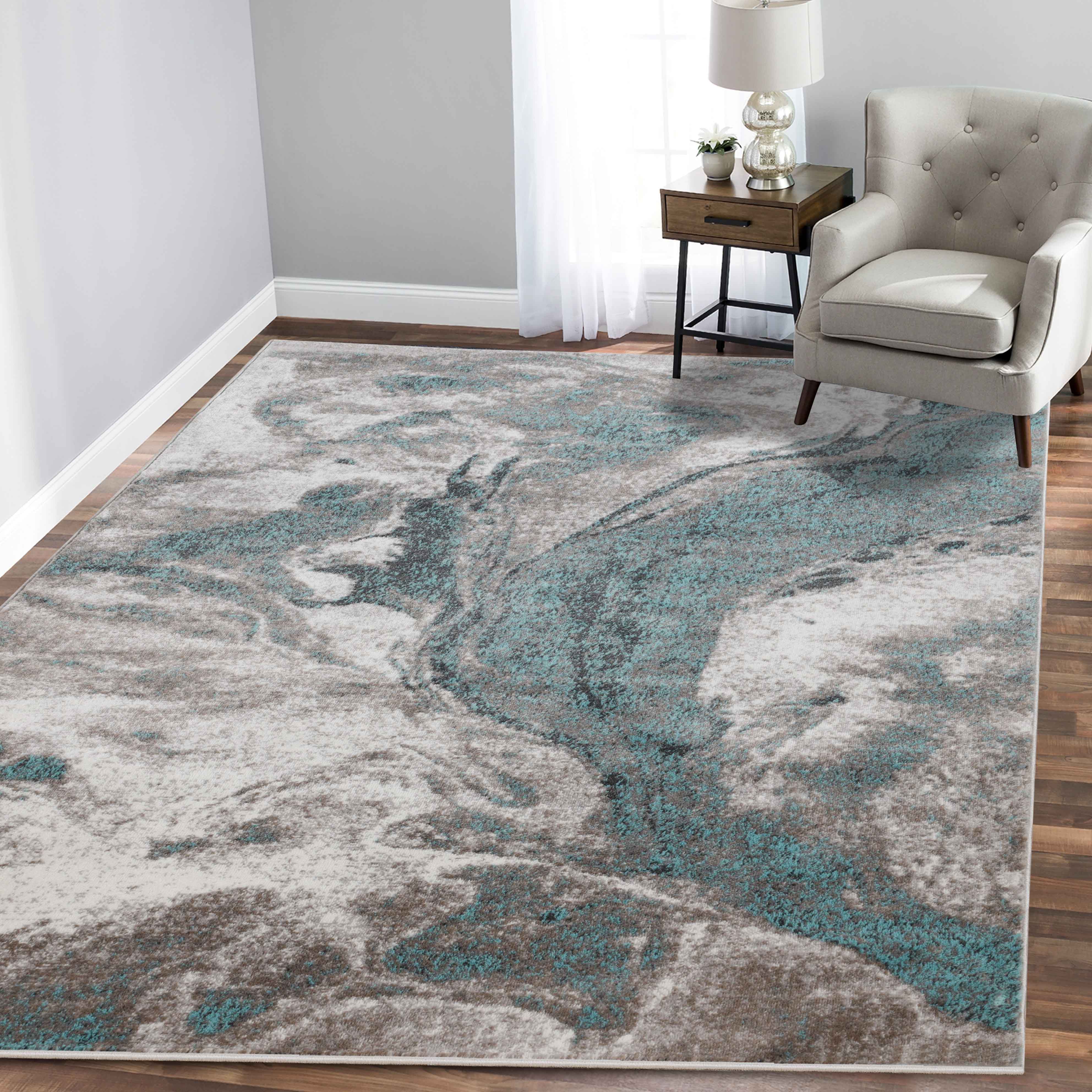 Morwenna Watercolor Abstract Indoor Large Area Rugs Or Runner Rug - Omnigoodsstore