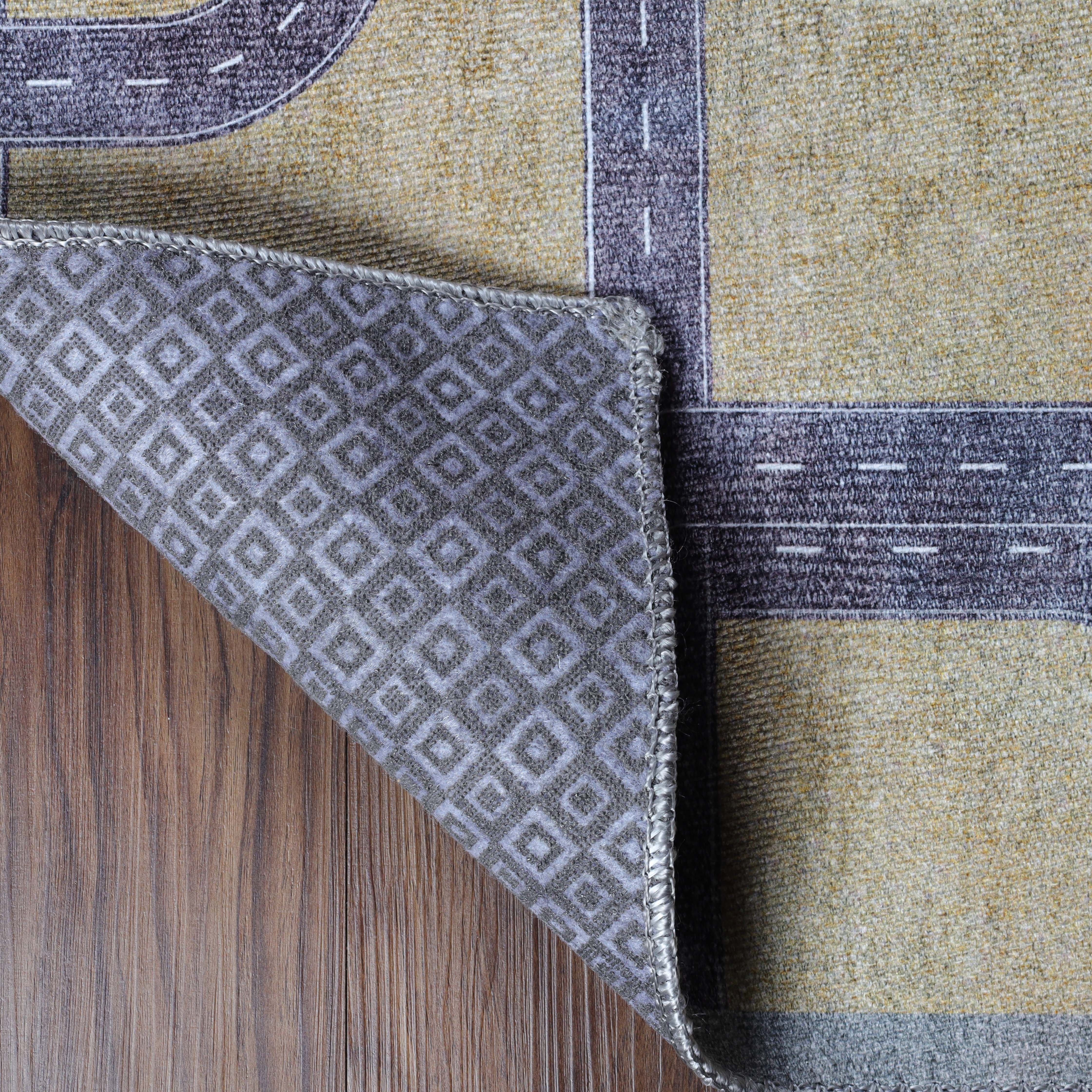 Country Road Non-Slip Kids Playroom Nursery Washable Indoor Area Rug - Omnigoodsstore