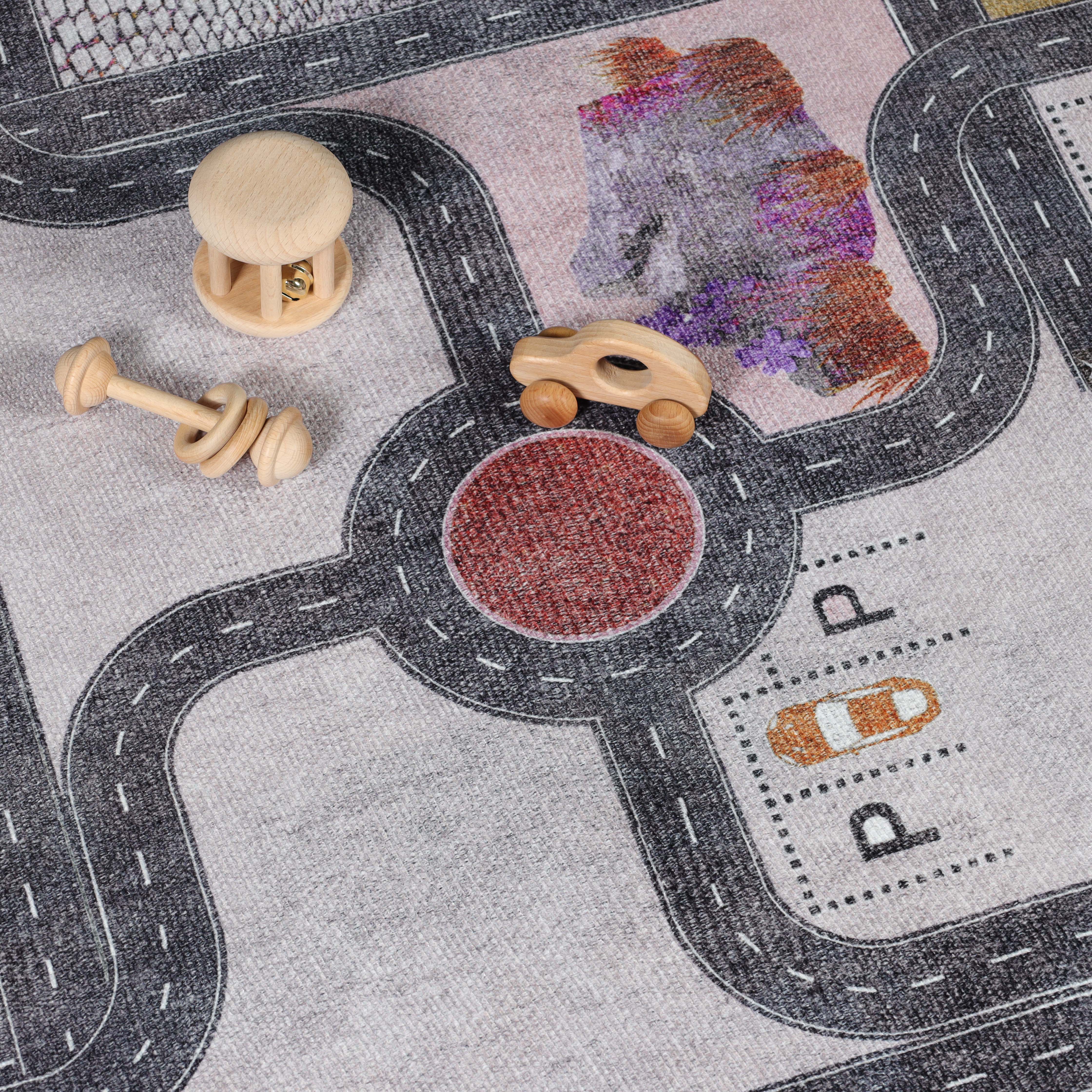 Country Road Non-Slip Kids Playroom Nursery Washable Indoor Area Rug - Omnigoodsstore