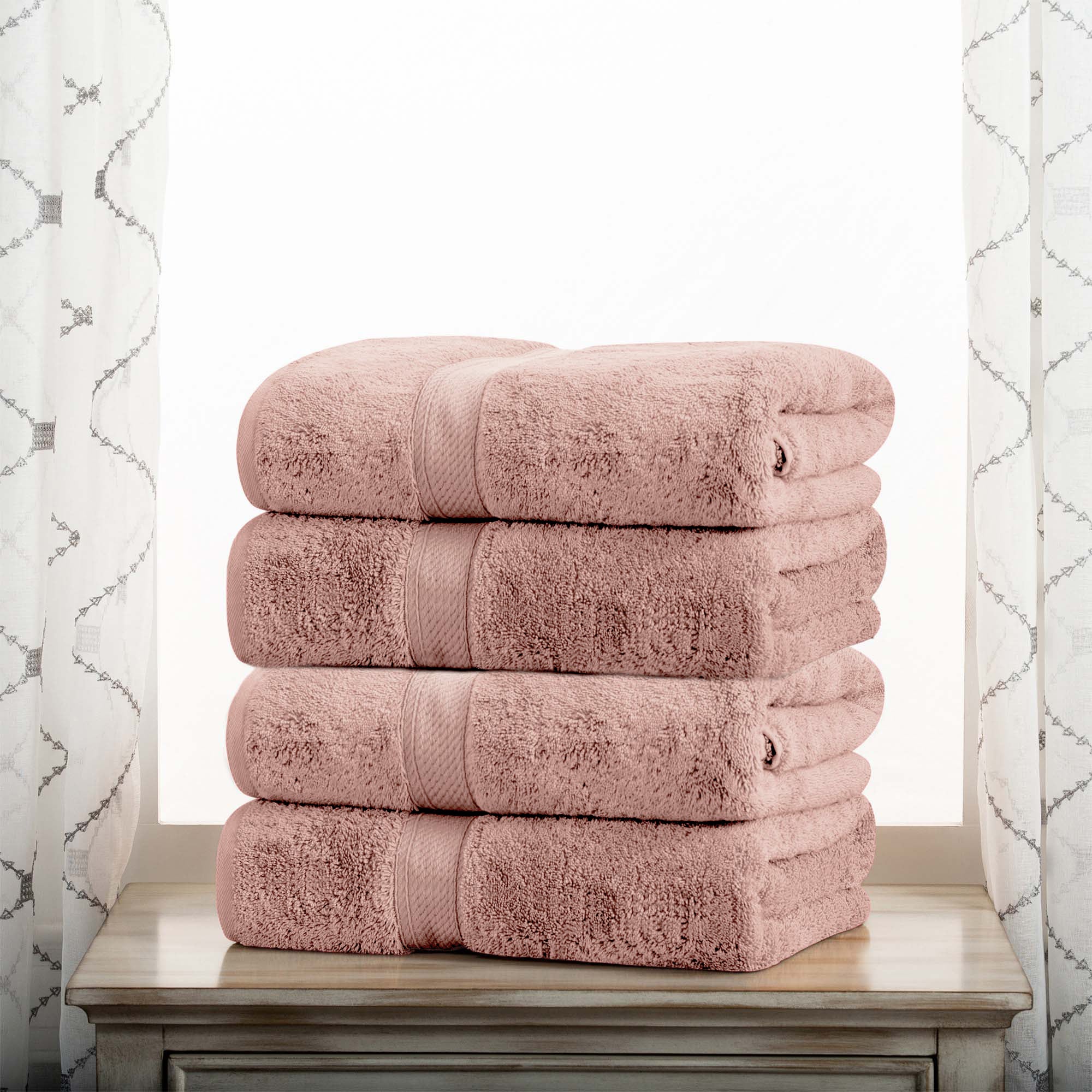 Egyptian Cotton Pile Plush Heavyweight Soft 4 Piece Bath Towel Set - Omnigoodsstore