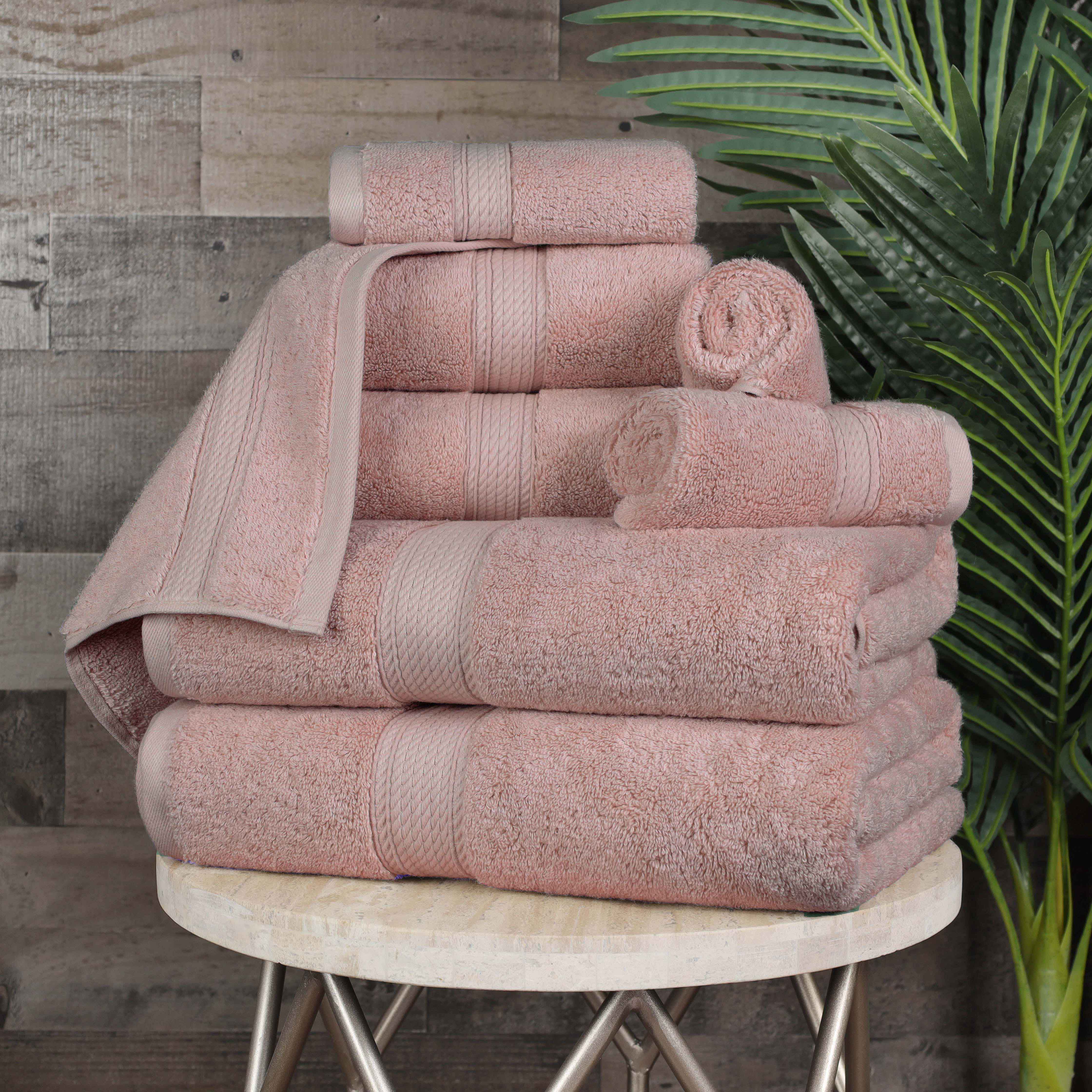 Egyptian Cotton Pile Plush Heavyweight Luxury Soft 8-Piece Towel Set - Omnigoodsstore