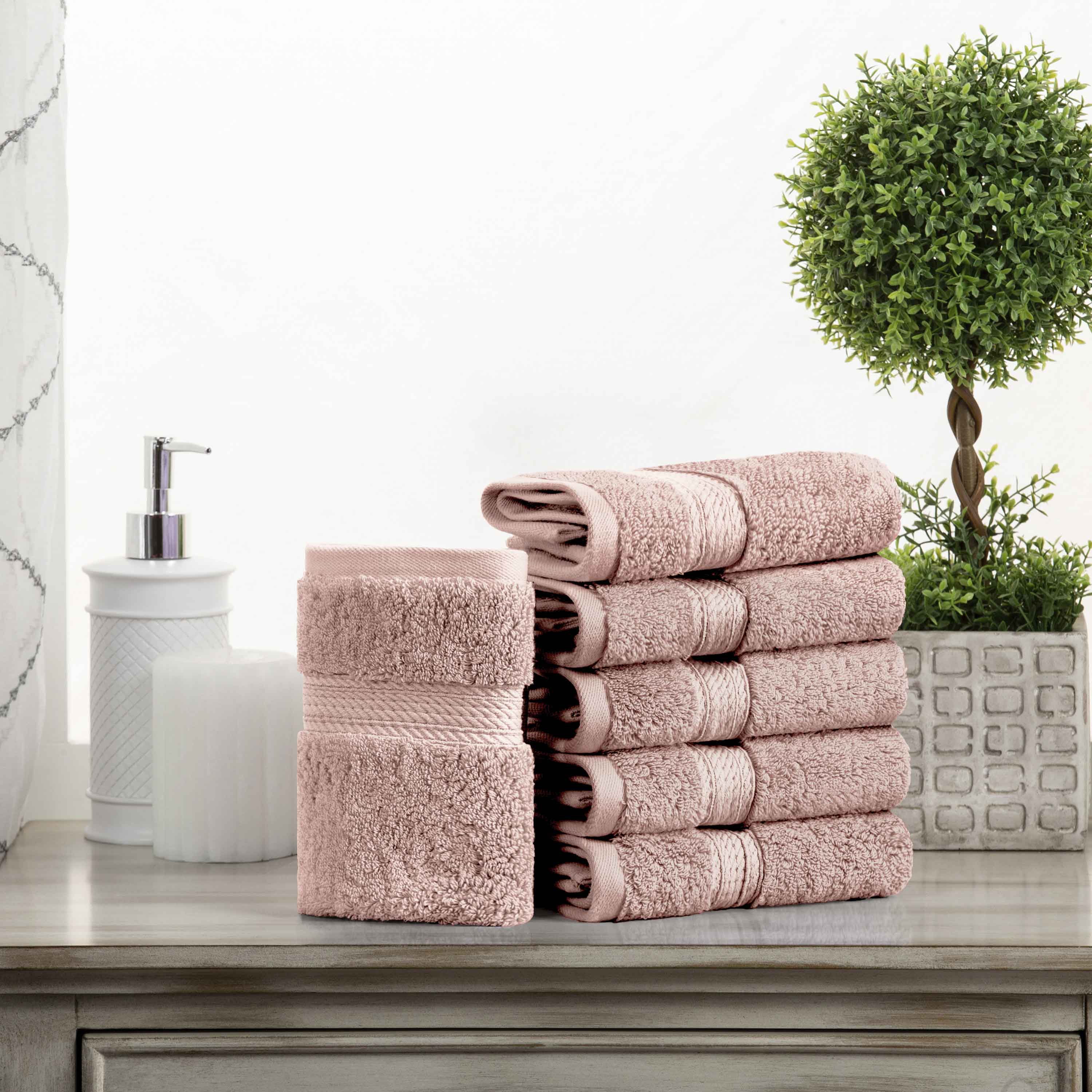 Egyptian Cotton Pile Plush Heavyweight Luxury Soft Face Towel Set of 6 - Omnigoodsstore