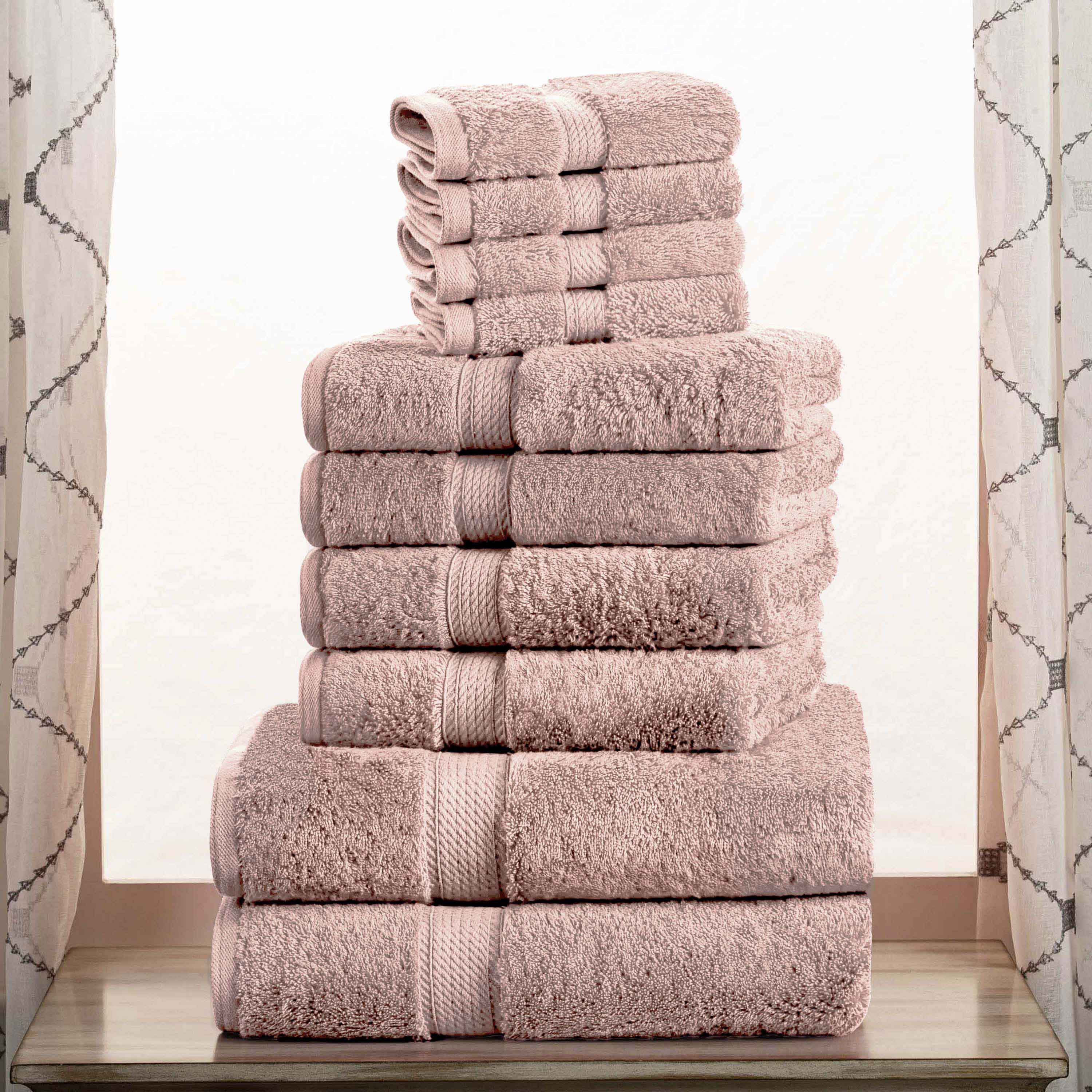 Egyptian Cotton Pile Plush Heavyweight Luxury Soft 10-Piece Towel Set - Omnigoodsstore