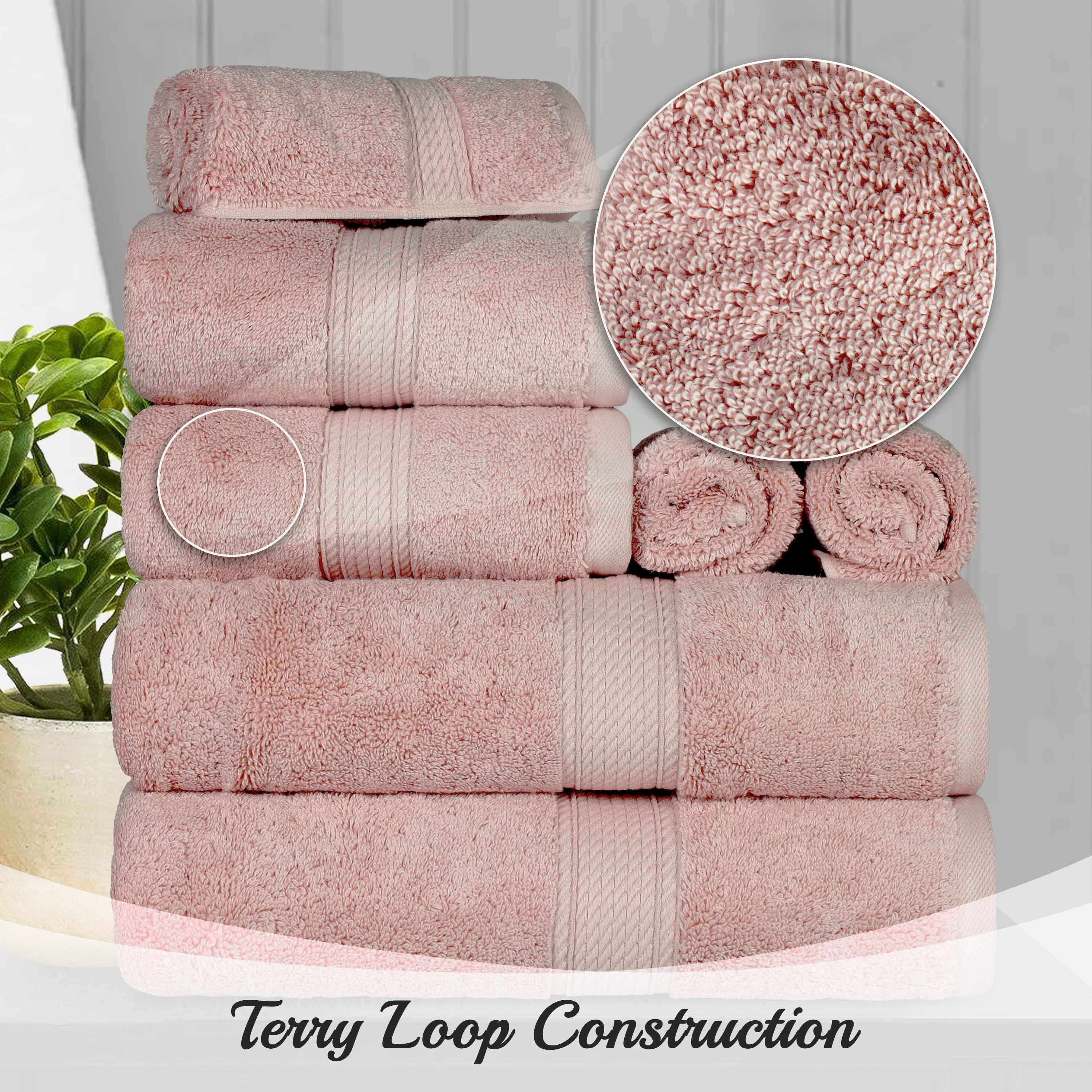 Egyptian Cotton Pile Plush Heavyweight Luxury Soft 8-Piece Towel Set - Omnigoodsstore