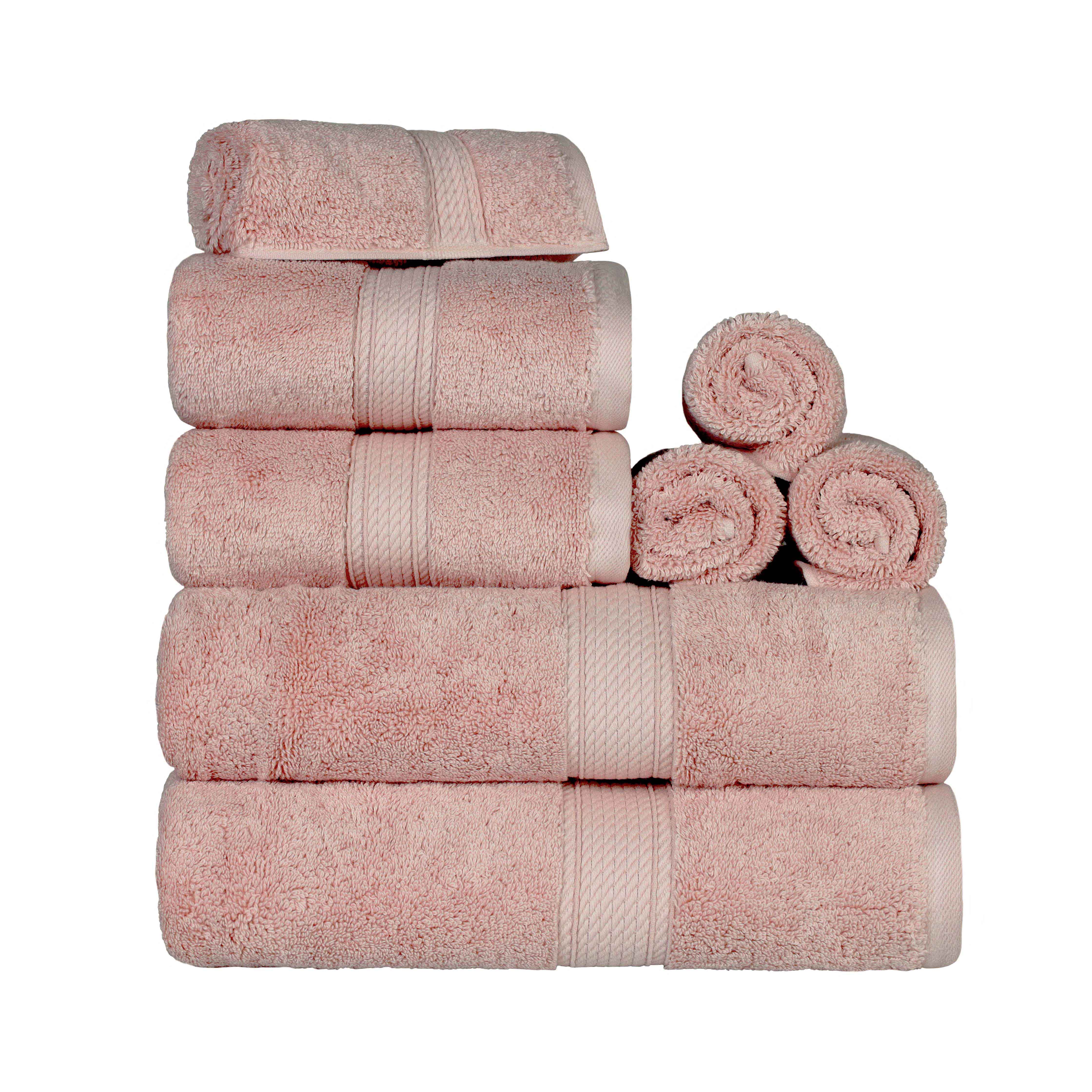 Egyptian Cotton Pile Plush Heavyweight Luxury Soft 8-Piece Towel Set - Omnigoodsstore