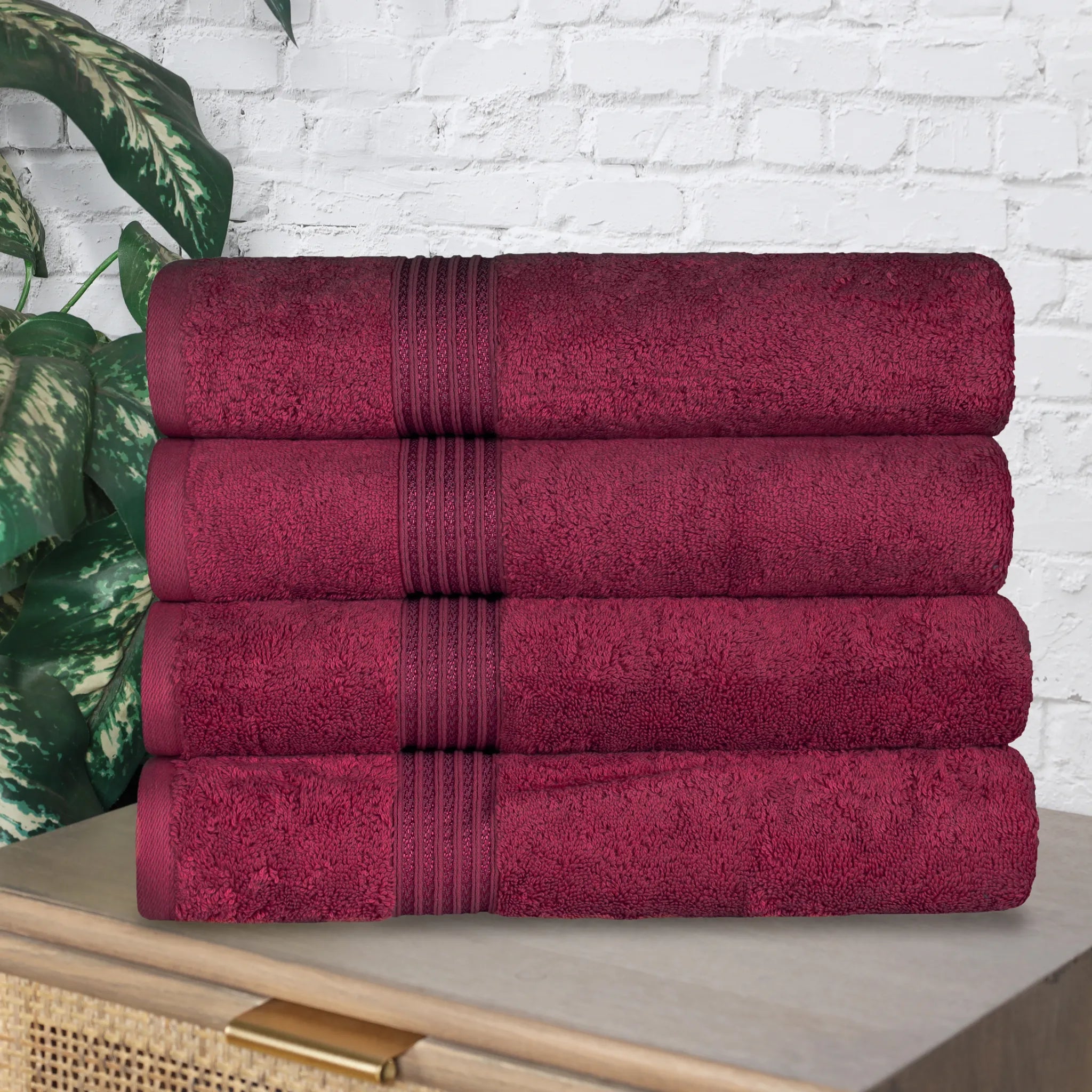 Heritage Egyptian Cotton Solid Bath Towel Set of 4 - Omnigoodsstore