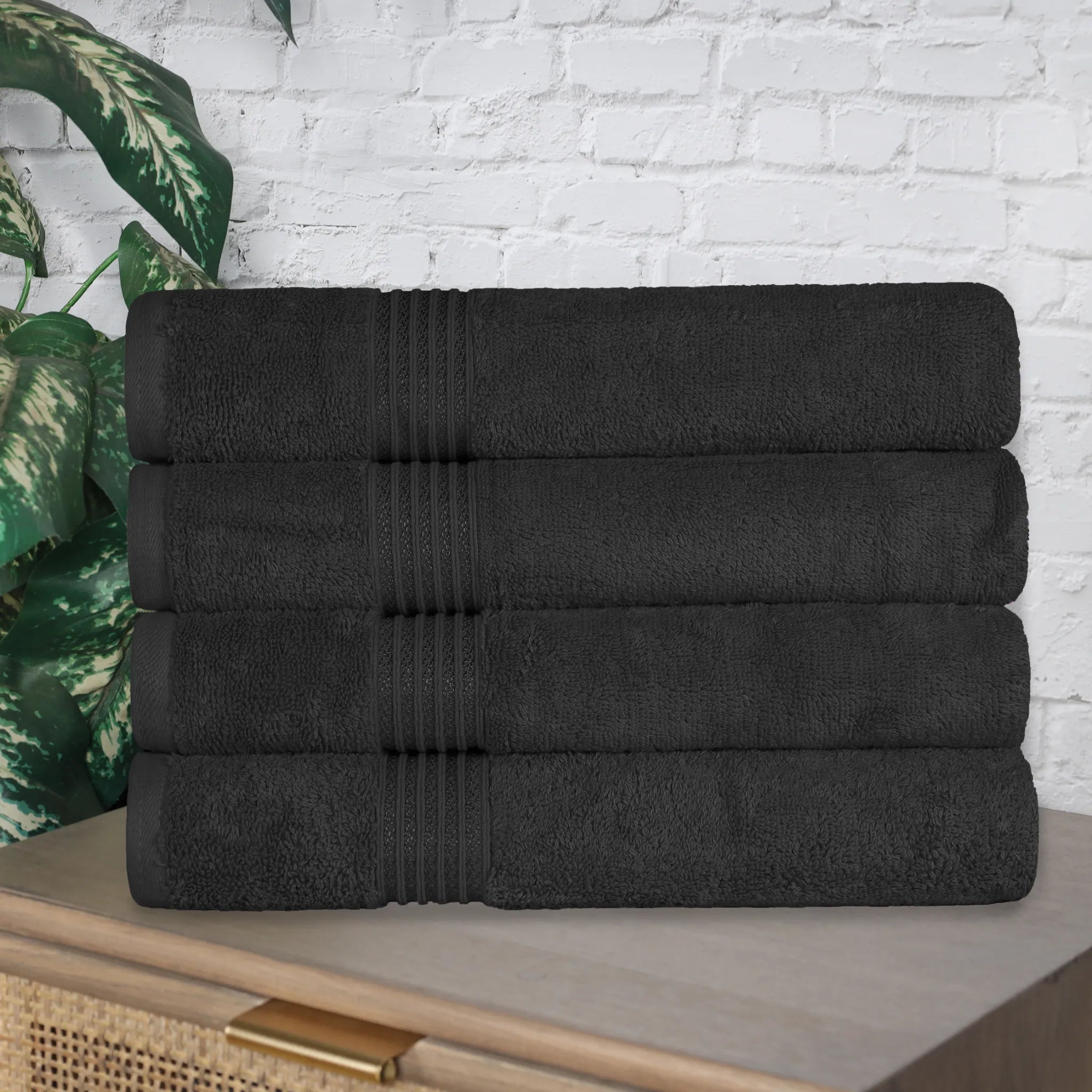 Heritage Egyptian Cotton Solid Bath Towel Set of 4 - Omnigoodsstore