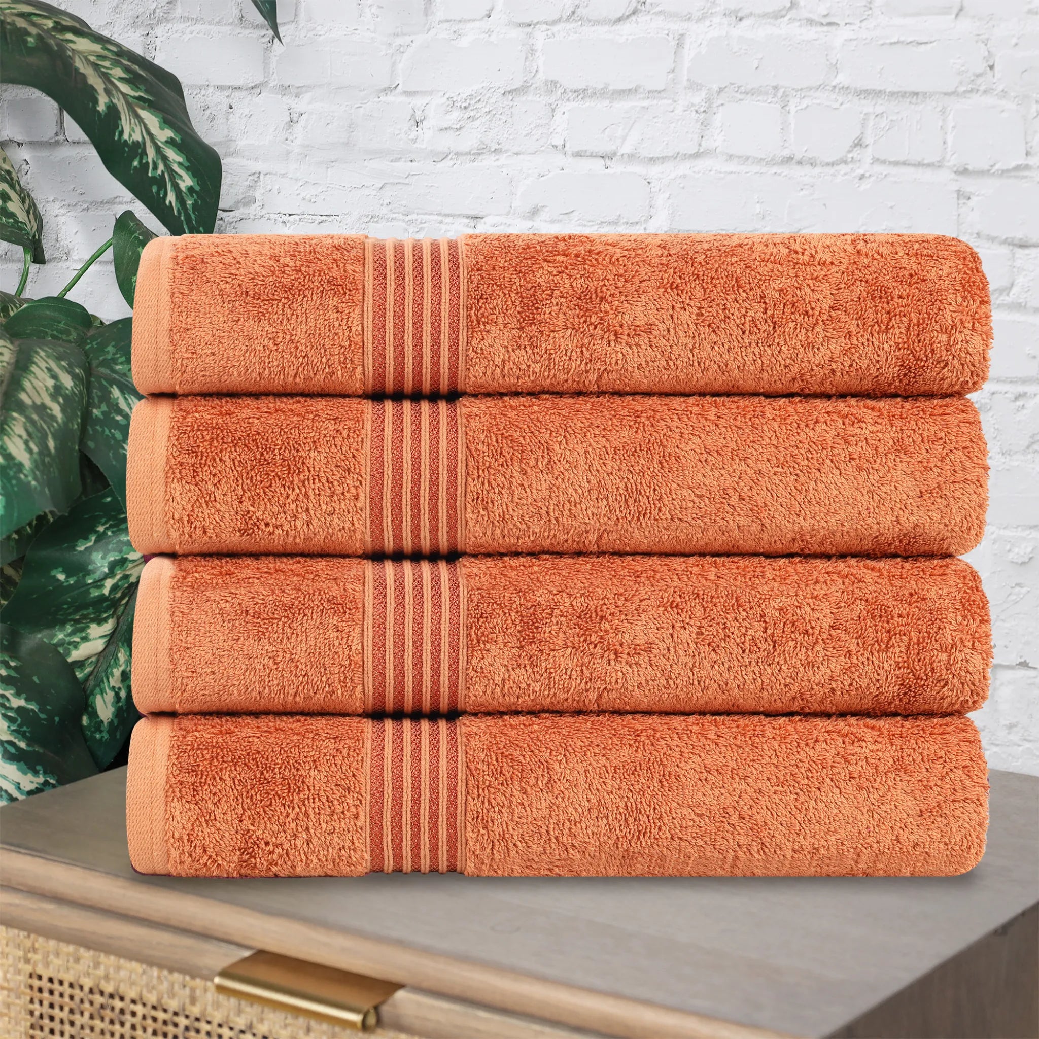 Heritage Egyptian Cotton Solid Bath Towel Set of 4 - Omnigoodsstore