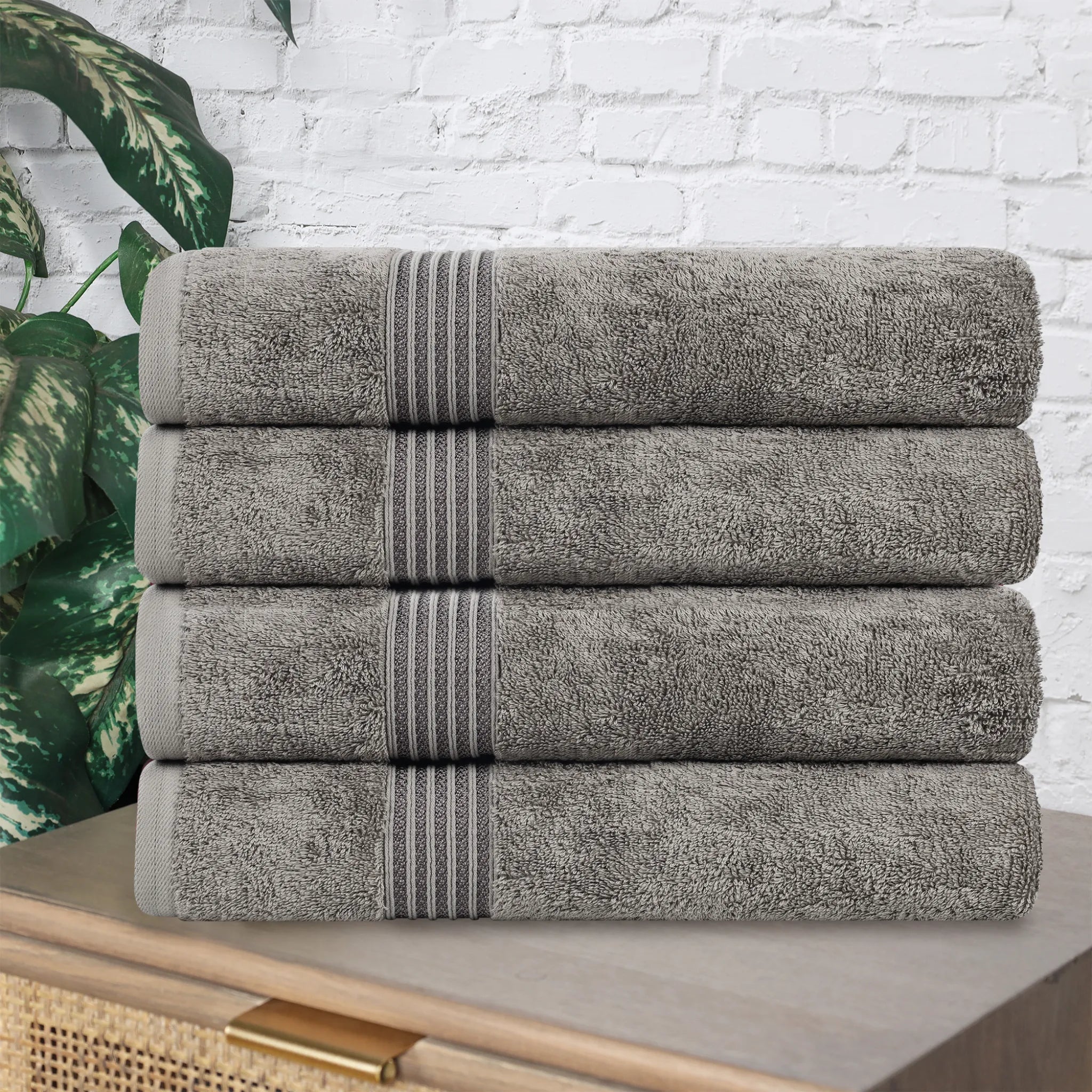 Heritage Egyptian Cotton Solid Bath Towel Set of 4 - Omnigoodsstore