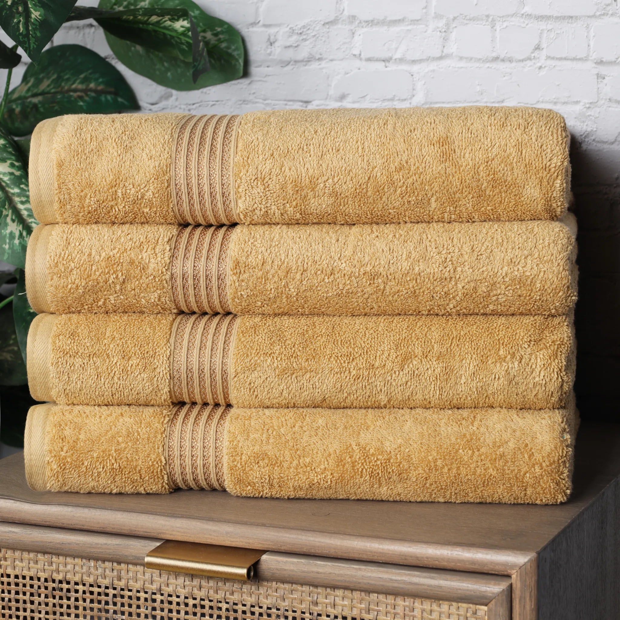 Heritage Egyptian Cotton Solid Bath Towel Set of 4 - Omnigoodsstore