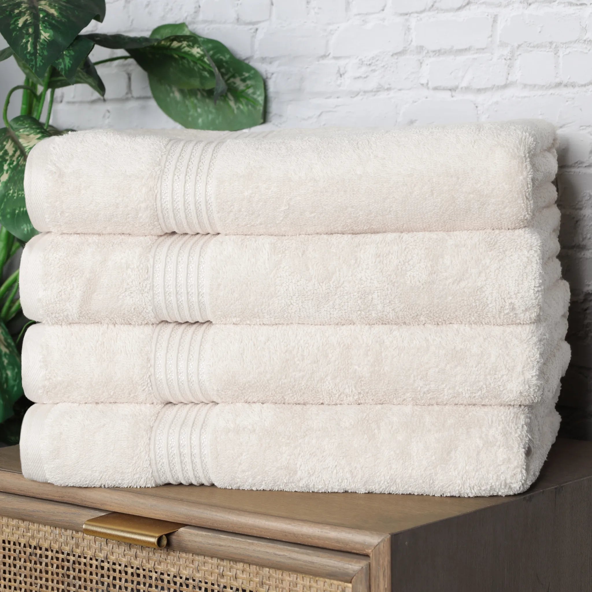 Heritage Egyptian Cotton Solid Bath Towel Set of 4 - Omnigoodsstore