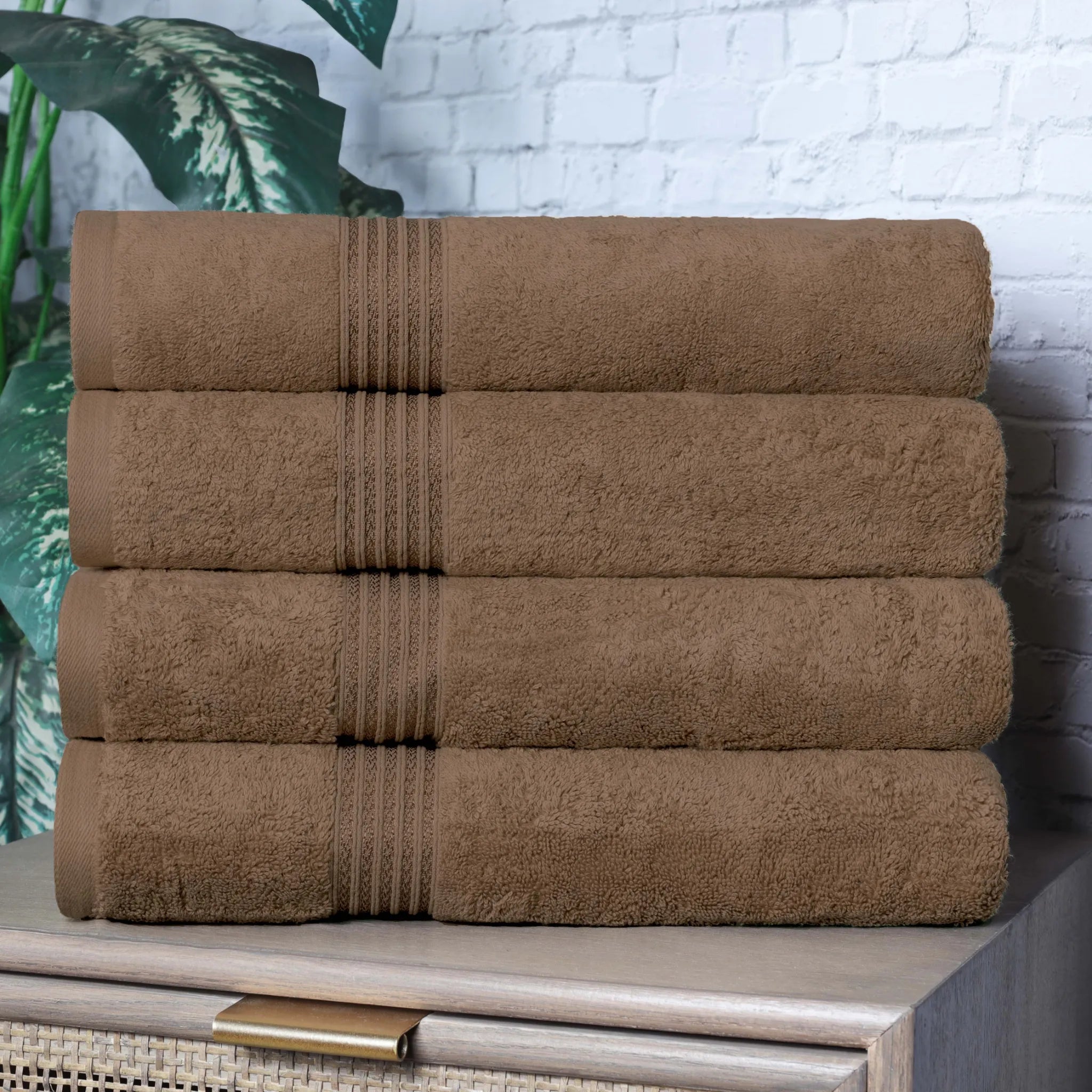 Heritage Egyptian Cotton Solid Bath Towel Set of 4 - Omnigoodsstore