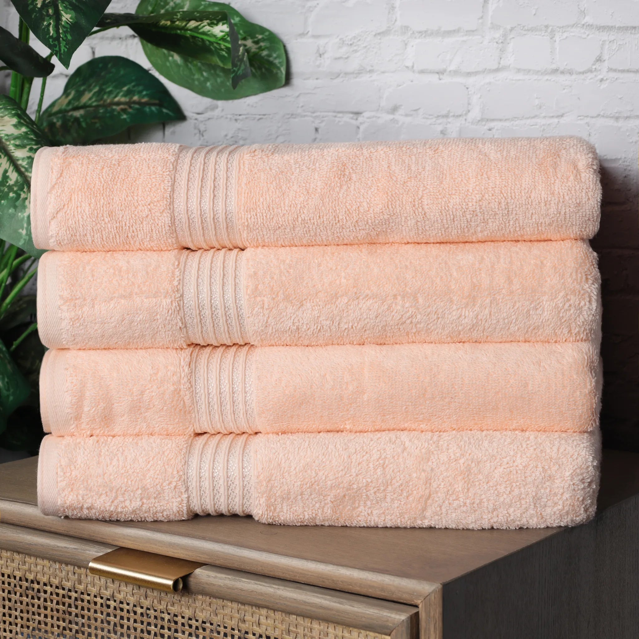 Heritage Egyptian Cotton Solid Bath Towel Set of 4 - Omnigoodsstore