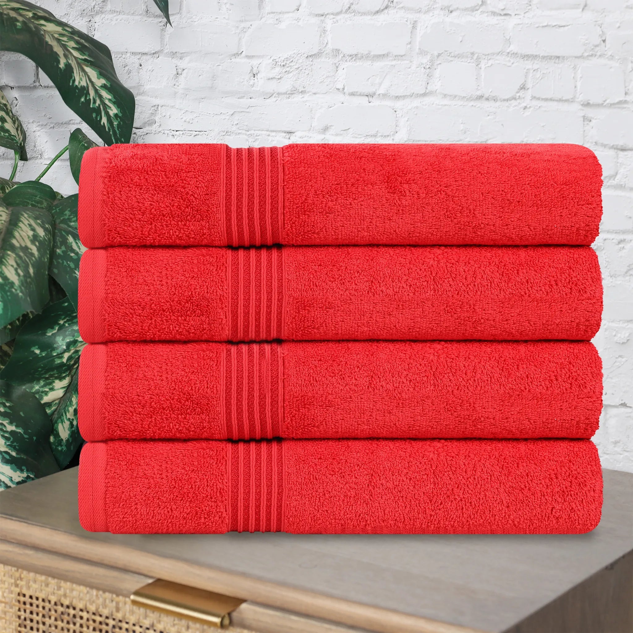Heritage Egyptian Cotton Solid Bath Towel Set of 4 - Omnigoodsstore