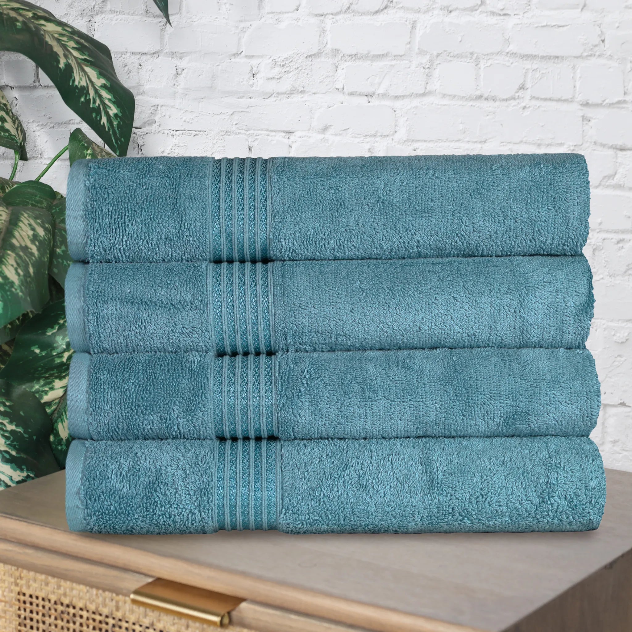 Heritage Egyptian Cotton Solid Bath Towel Set of 4 - Omnigoodsstore