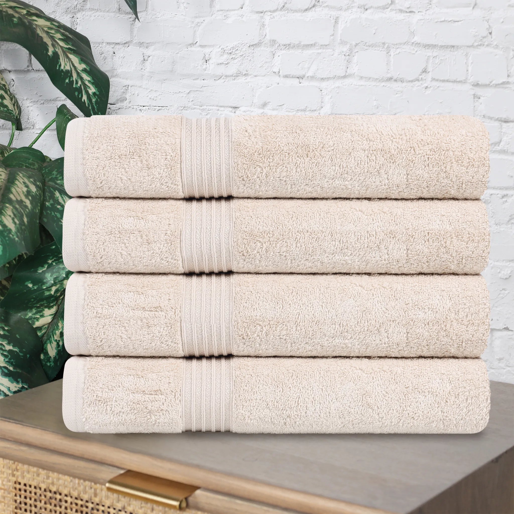 Heritage Egyptian Cotton Solid Bath Towel Set of 4 - Omnigoodsstore