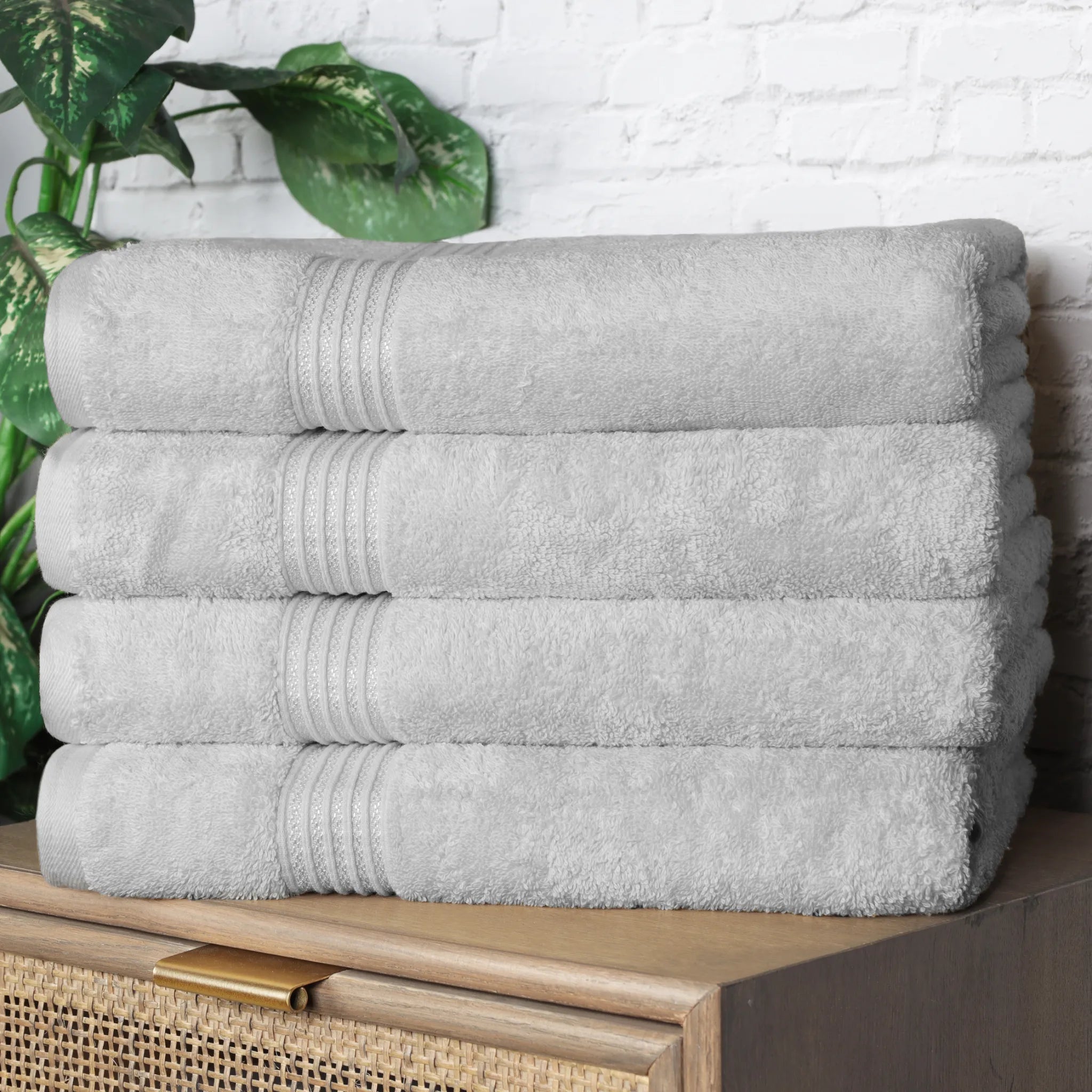Heritage Egyptian Cotton Solid Bath Towel Set of 4 - Omnigoodsstore