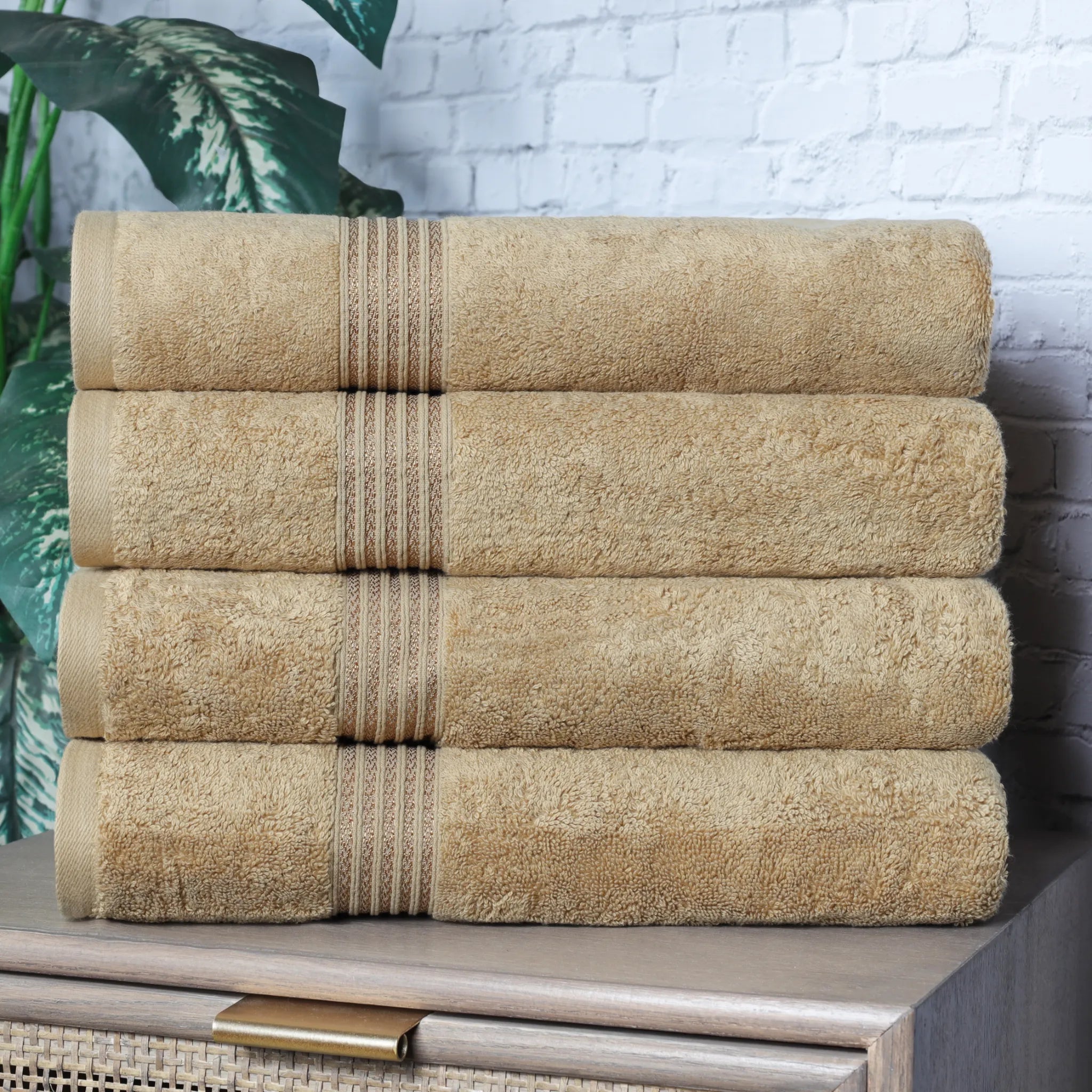 Heritage Egyptian Cotton Solid Bath Towel Set of 4 - Omnigoodsstore
