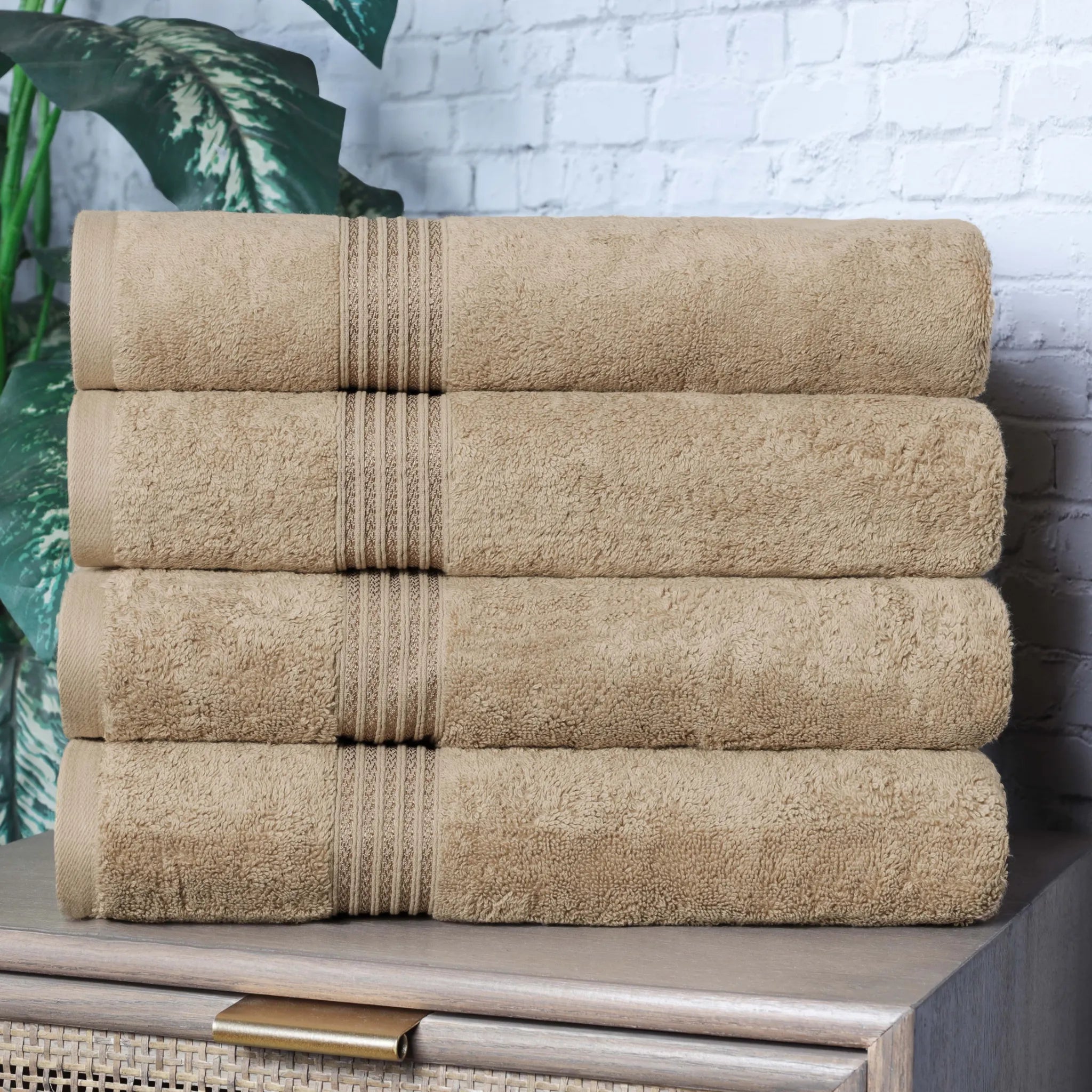 Heritage Egyptian Cotton Solid Bath Towel Set of 4 - Omnigoodsstore