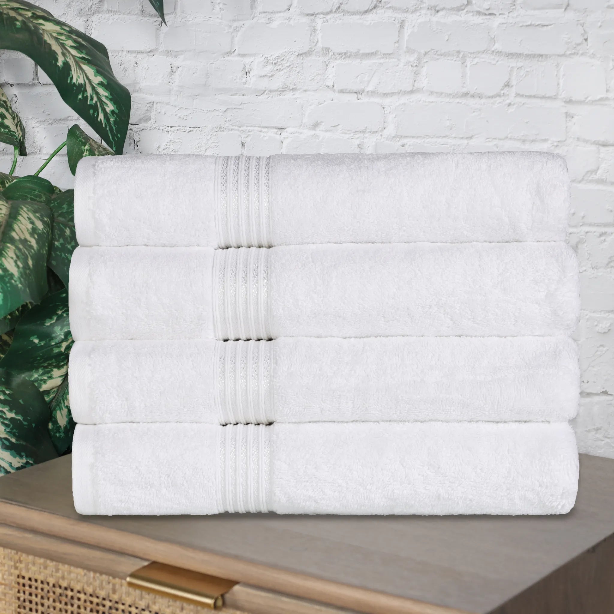 Heritage Egyptian Cotton Solid Bath Towel Set of 4 - Omnigoodsstore