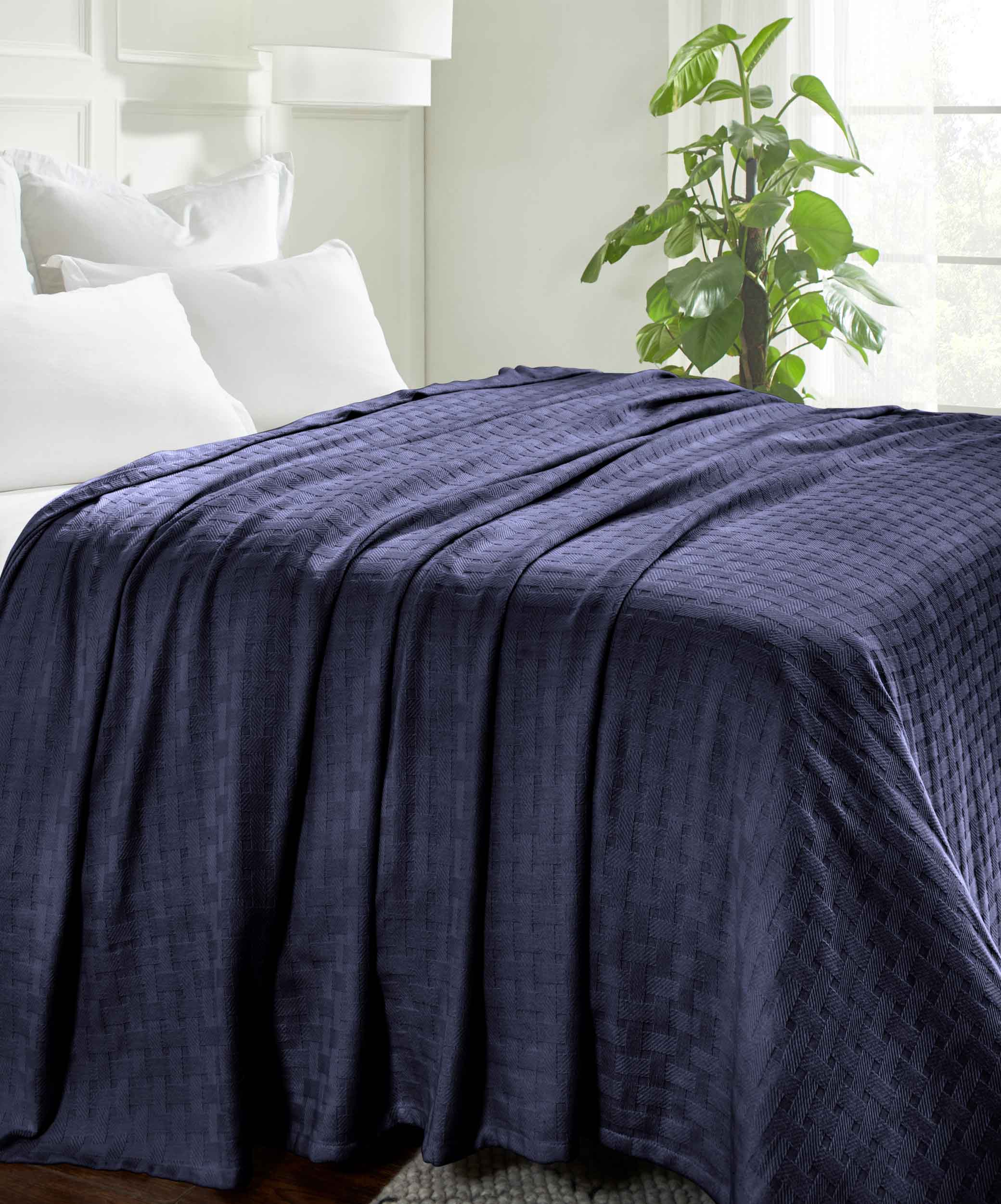 Basketweave All Season Cotton Bed Blanket & Sofa Throw - Omnigoodsstore