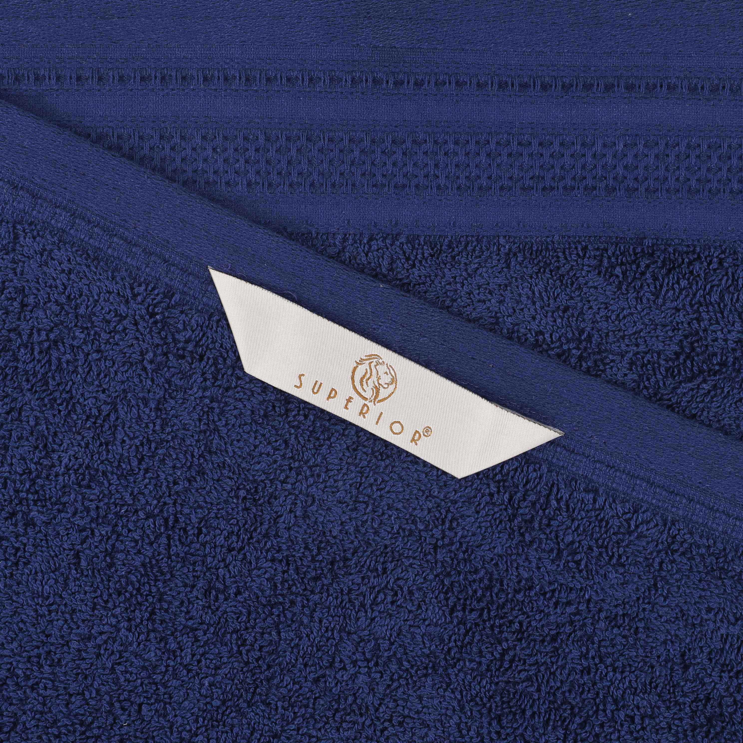 Honeycomb Textured Waffle Border Luxury Cotton Face Towels, Set of 12 - Omnigoodsstore