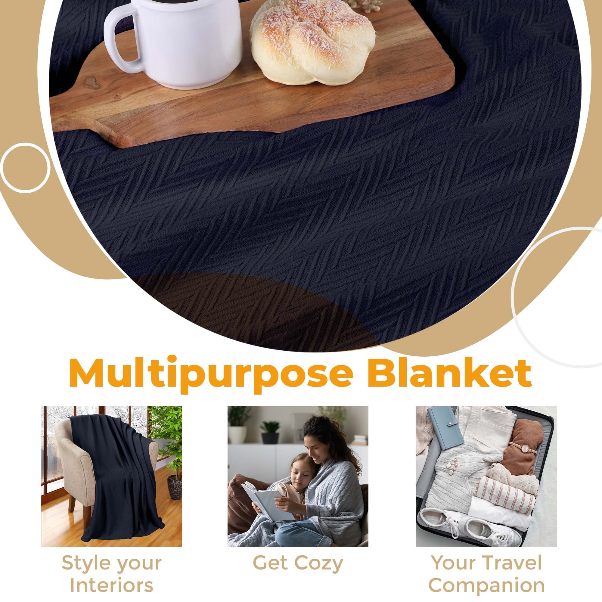 All-Season Chevron Cotton Bed Blanket & Sofa Throw - Omnigoodsstore