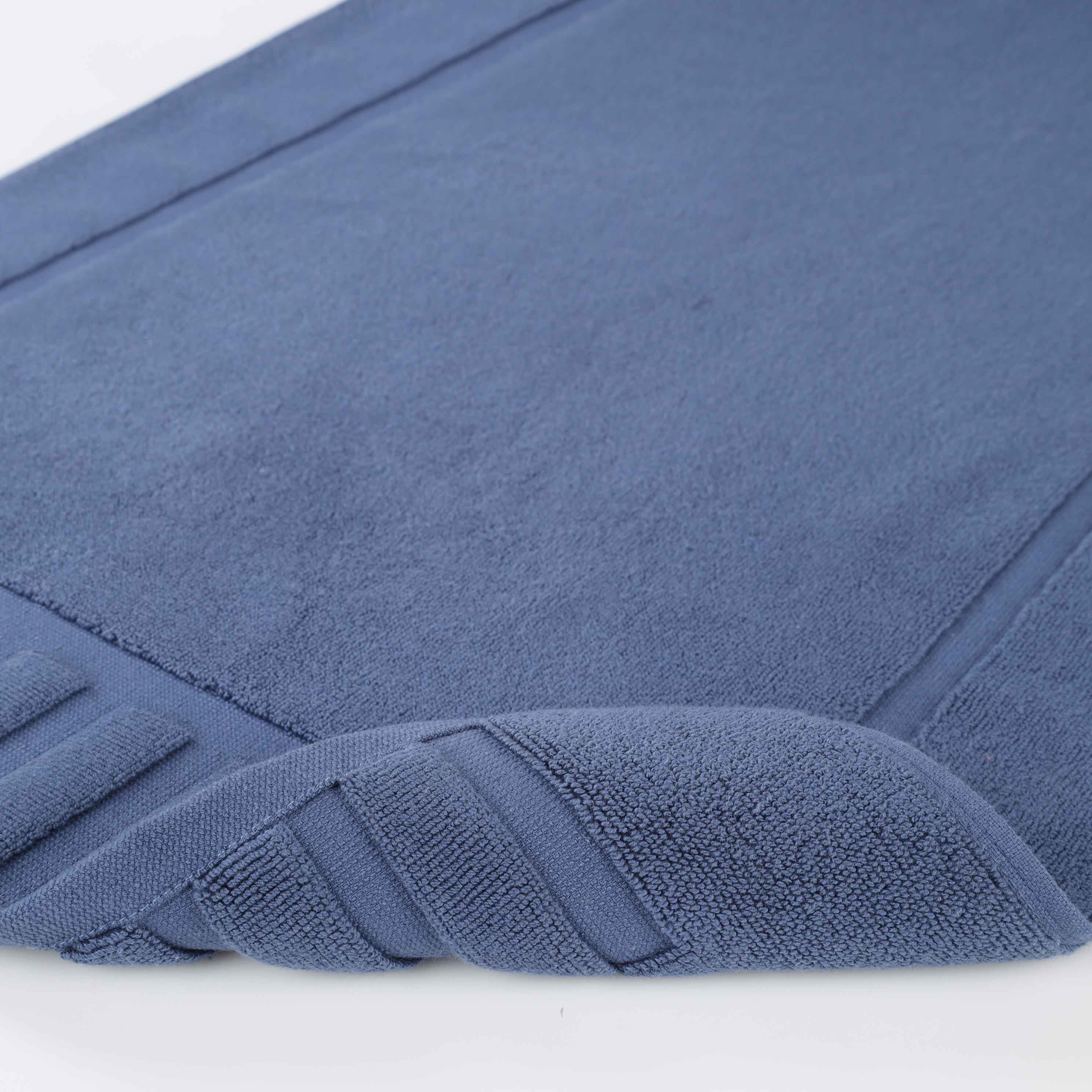 Leo Cotton Solid Modern Geometric Border Absorbent Bath Mat, Set of 2 - Omnigoodsstore