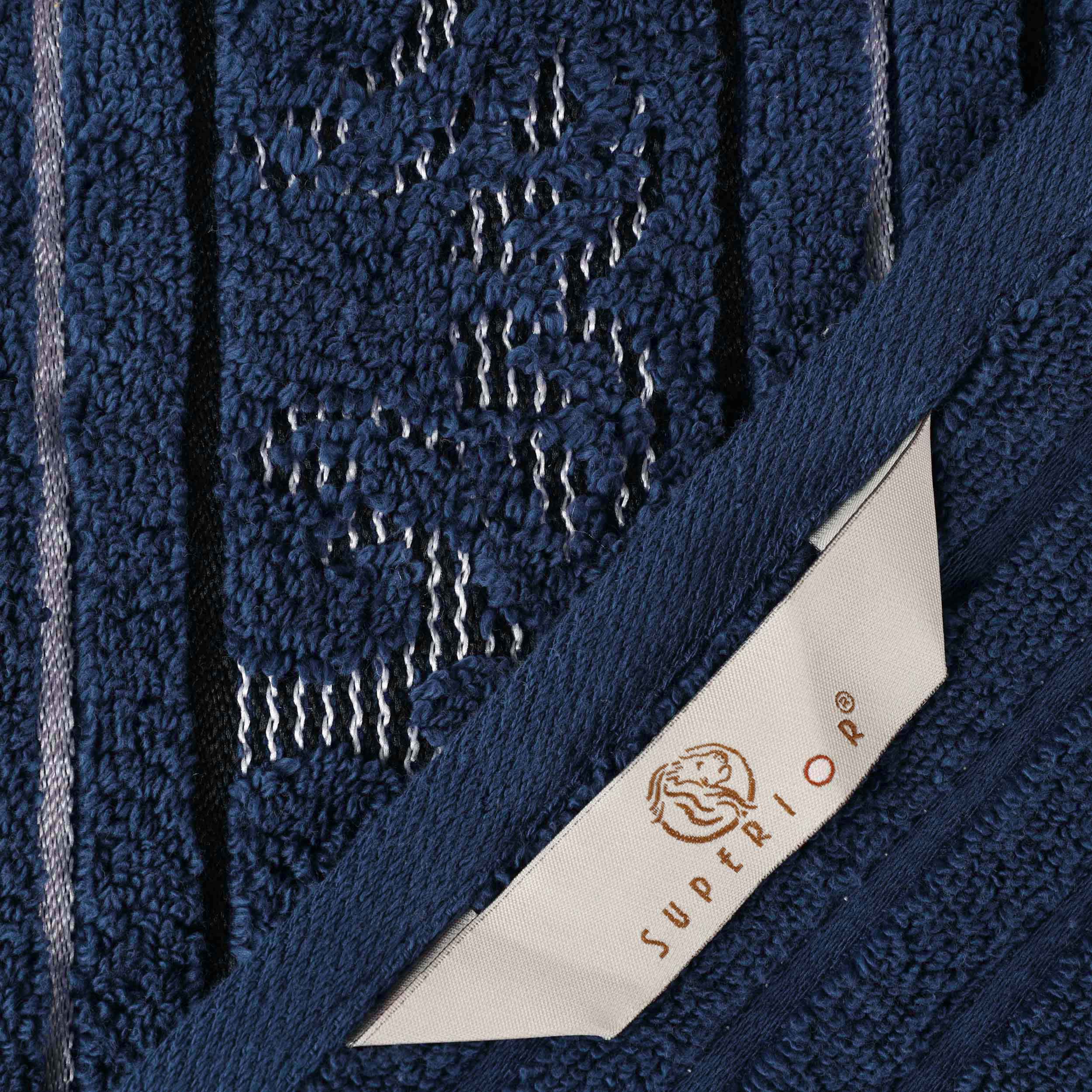 Sadie Zero Twist Cotton Solid and Jacquard Floral Hand Towel Set of 6 - Omnigoodsstore