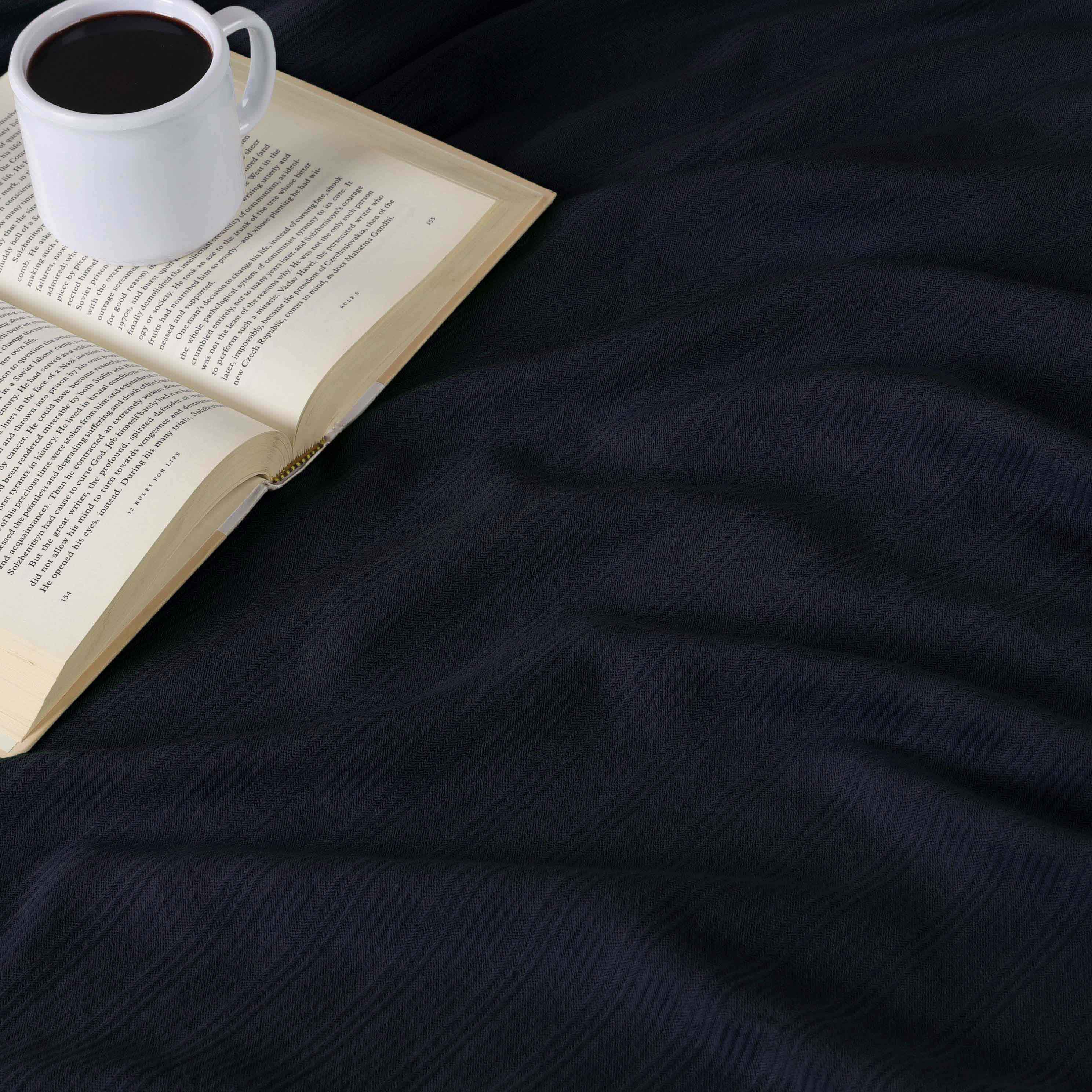 Milan Cotton Textured Striped Lightweight Woven Blanket - Omnigoodsstore