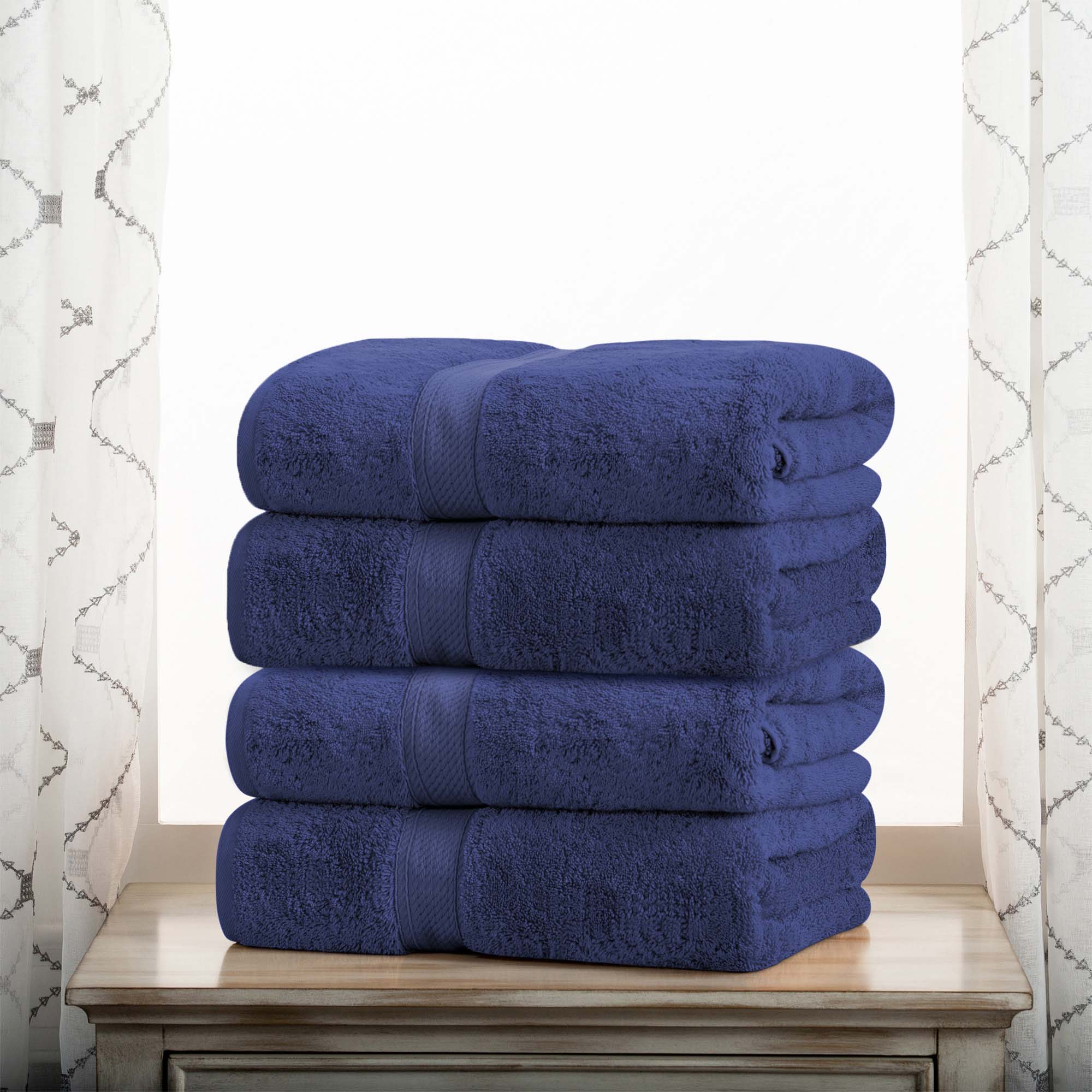 Egyptian Cotton Pile Plush Heavyweight Soft 4 Piece Bath Towel Set - Omnigoodsstore