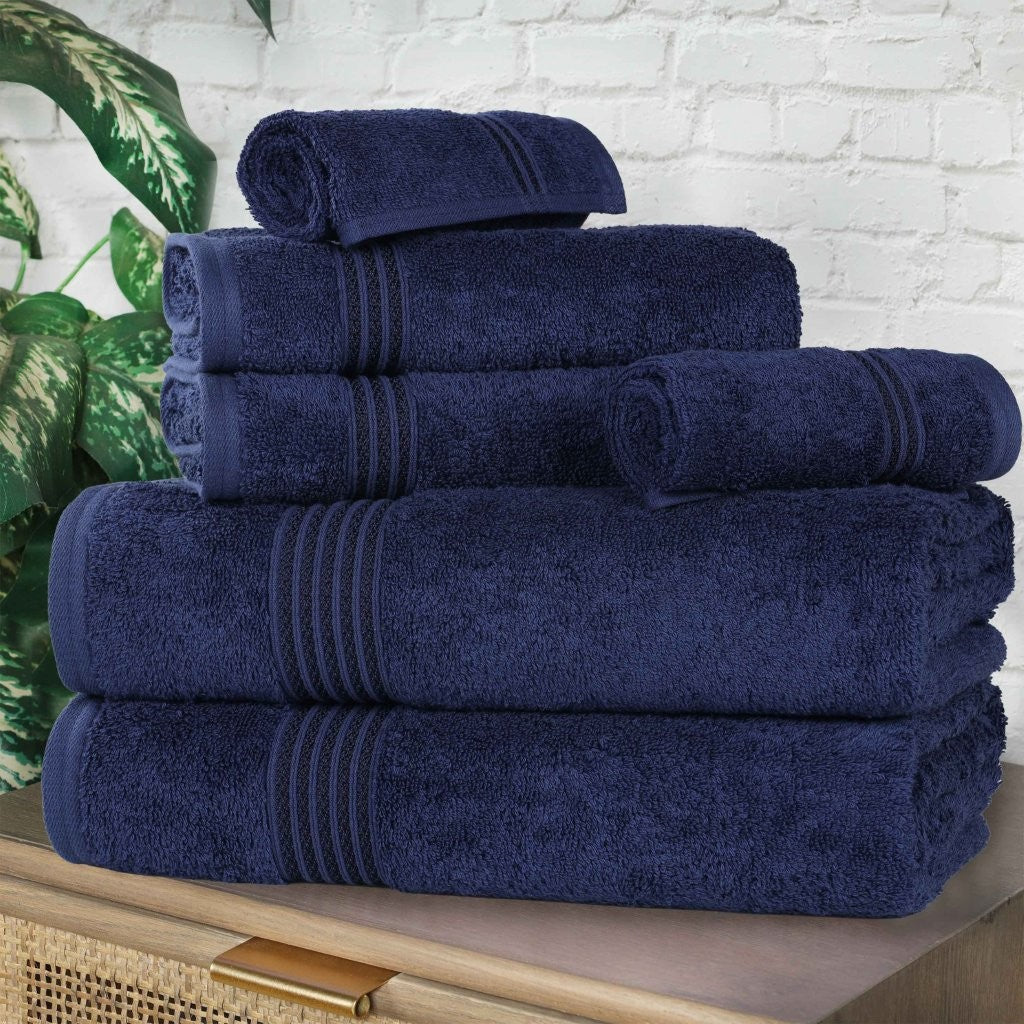 Egyptian Cotton Highly Absorbent Solid 6-Piece Ultra Soft Towel Set - Omnigoodsstore