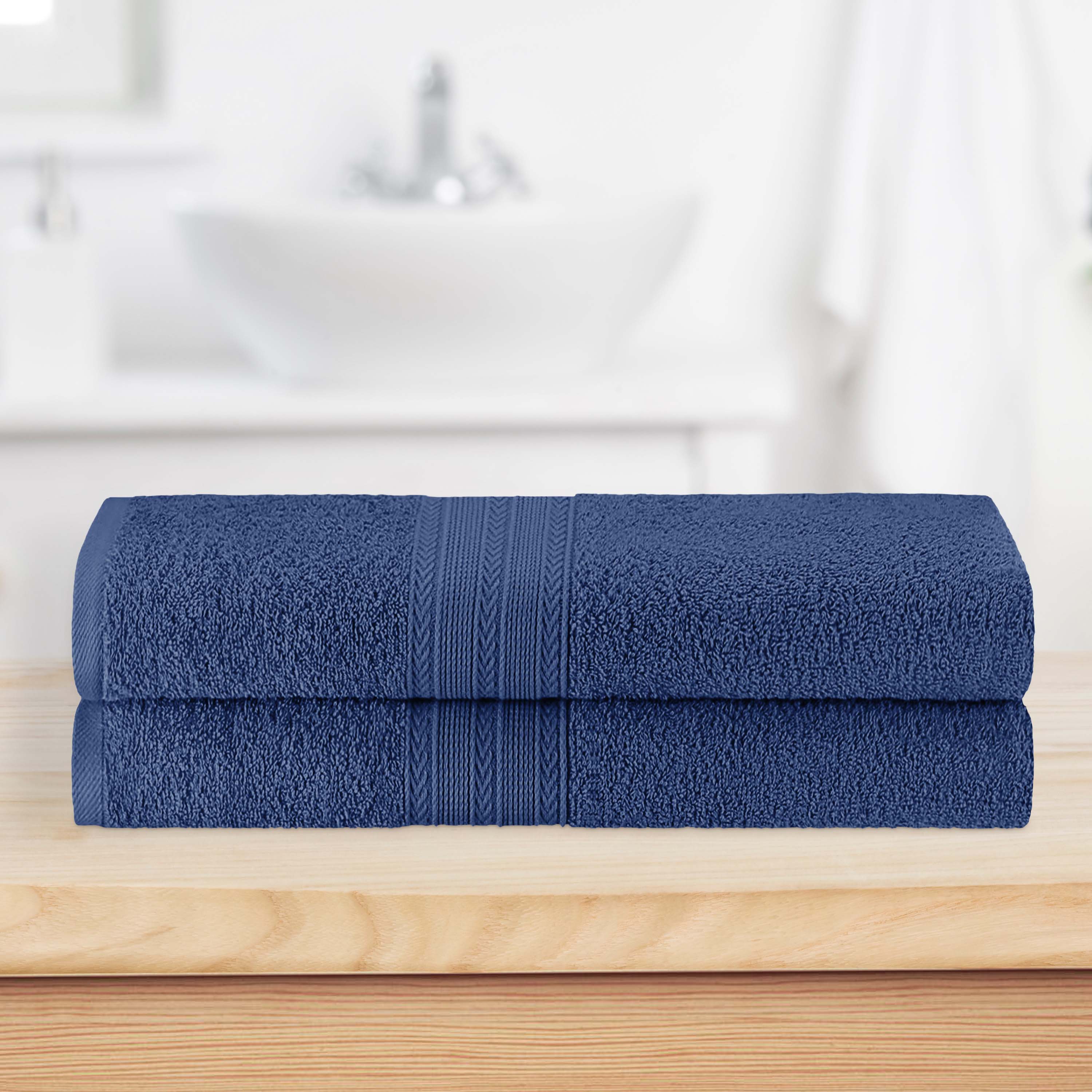 Cotton Eco Friendly 2 Piece Solid Bath Sheet Towel Set - Omnigoodsstore