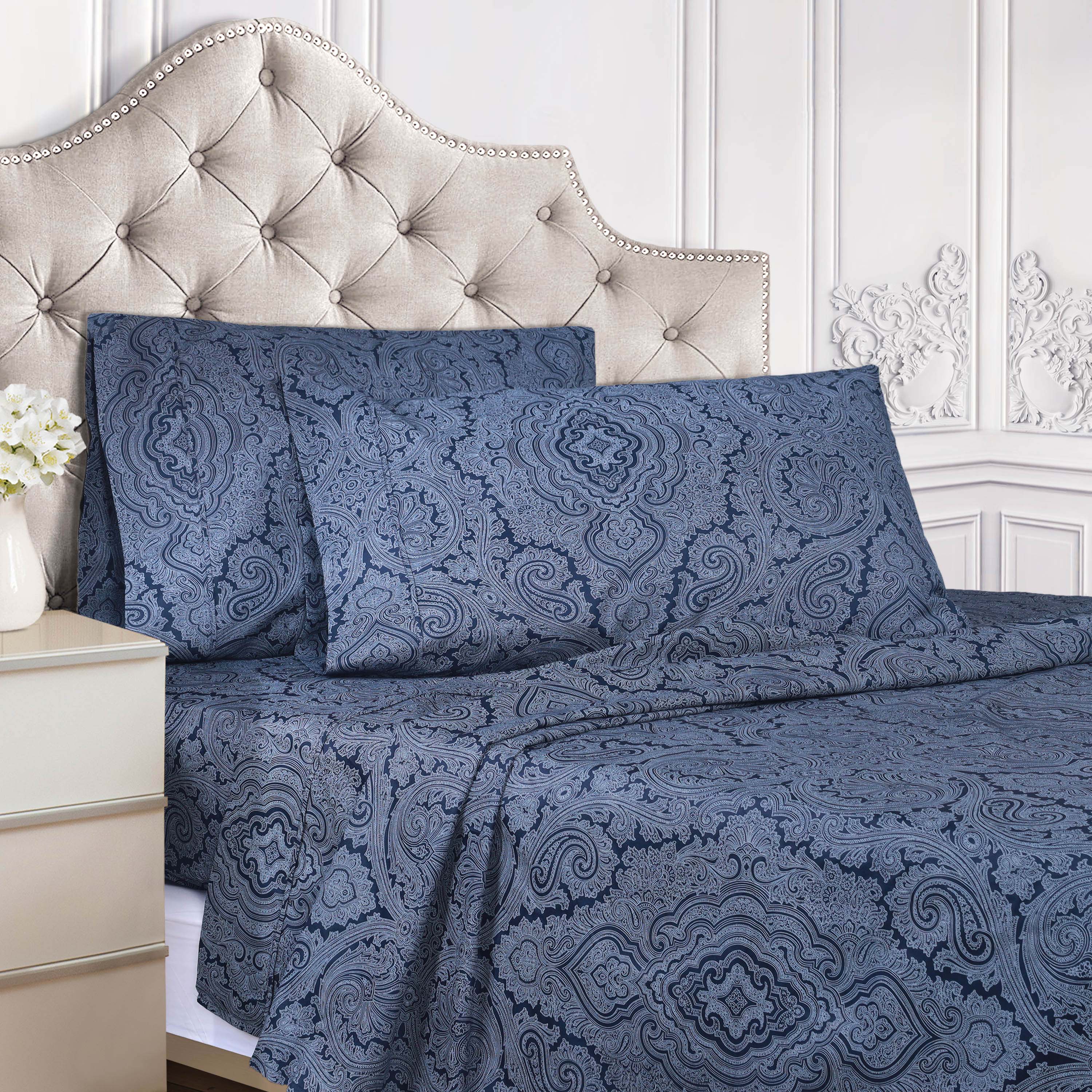 Italian Paisley 600 Thread Count Cotton Blend Deep Pocket Sheet Set - Omnigoodsstore