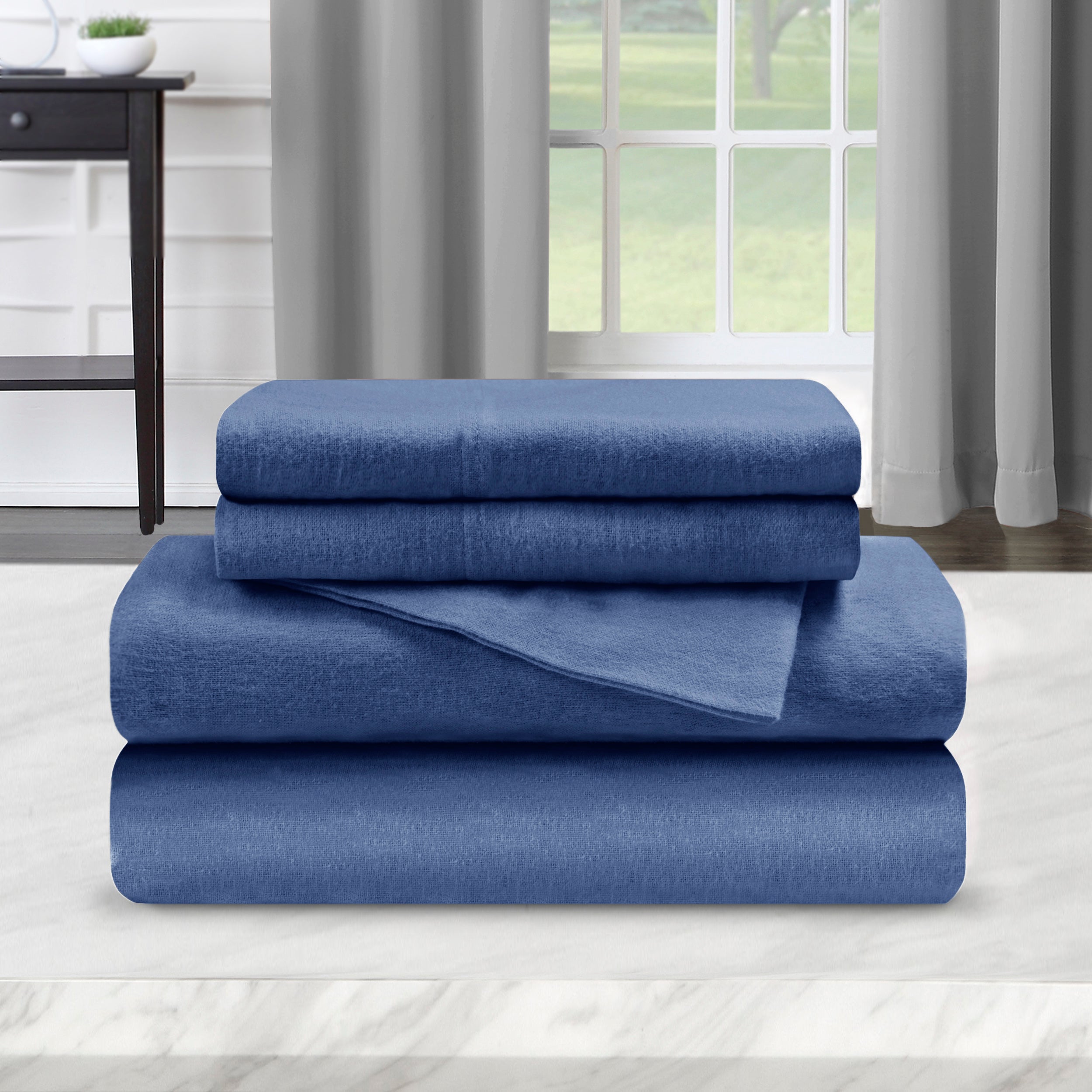 Flannel Cotton Modern Solid Deep Pocket Bed Sheet Set - Omnigoodsstore