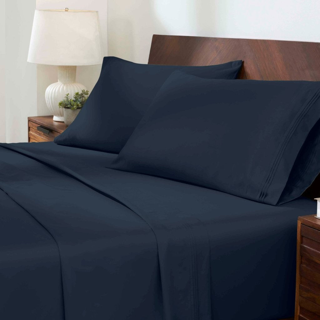 1000 Thread Count Egyptian Cotton Bed Sheet Set Olympic Queen - Omnigoodsstore