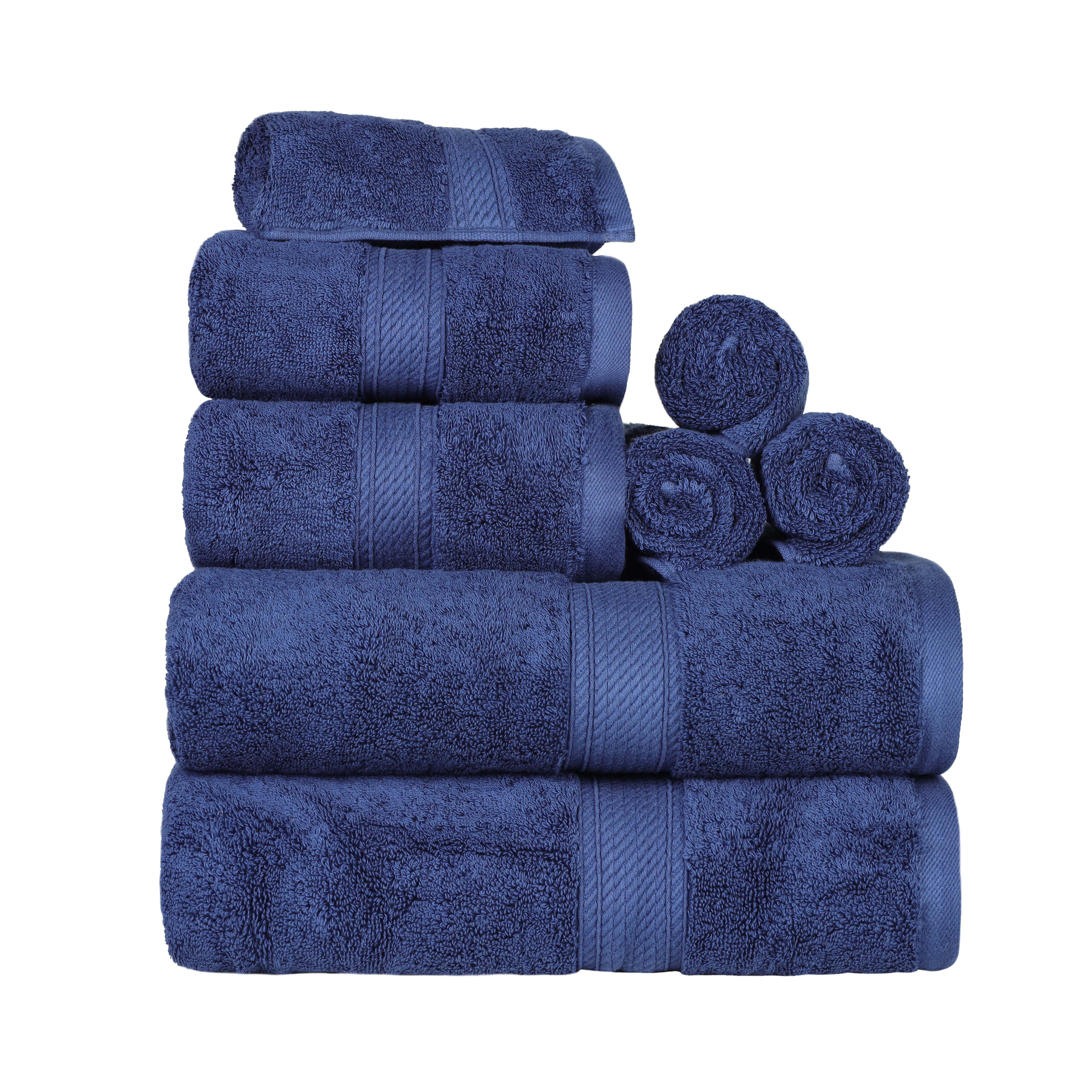 Egyptian Cotton Pile Plush Heavyweight Luxury Soft 8-Piece Towel Set - Omnigoodsstore