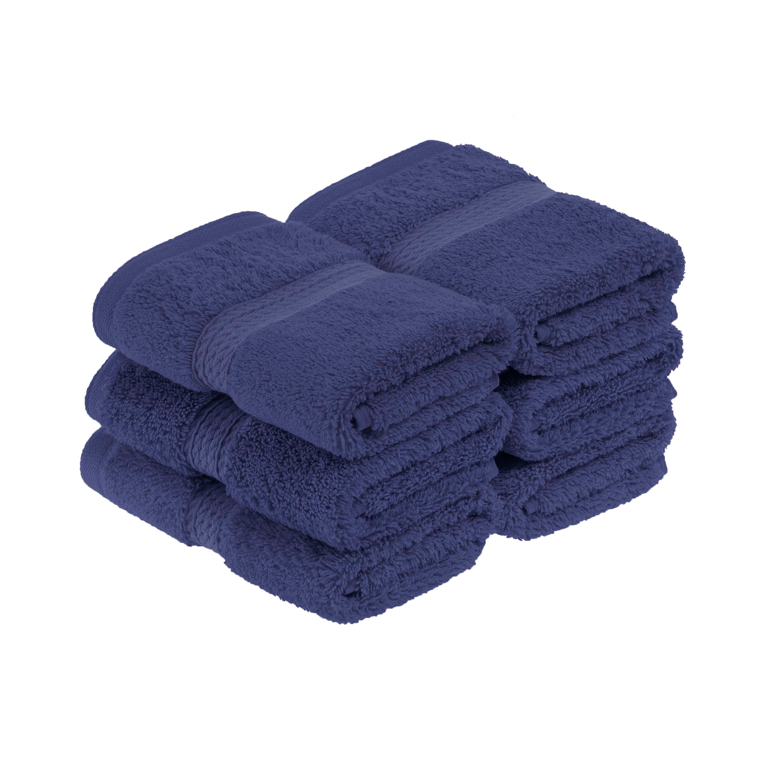 Egyptian Cotton Pile Plush Heavyweight Luxury Soft Face Towel Set of 6 - Omnigoodsstore