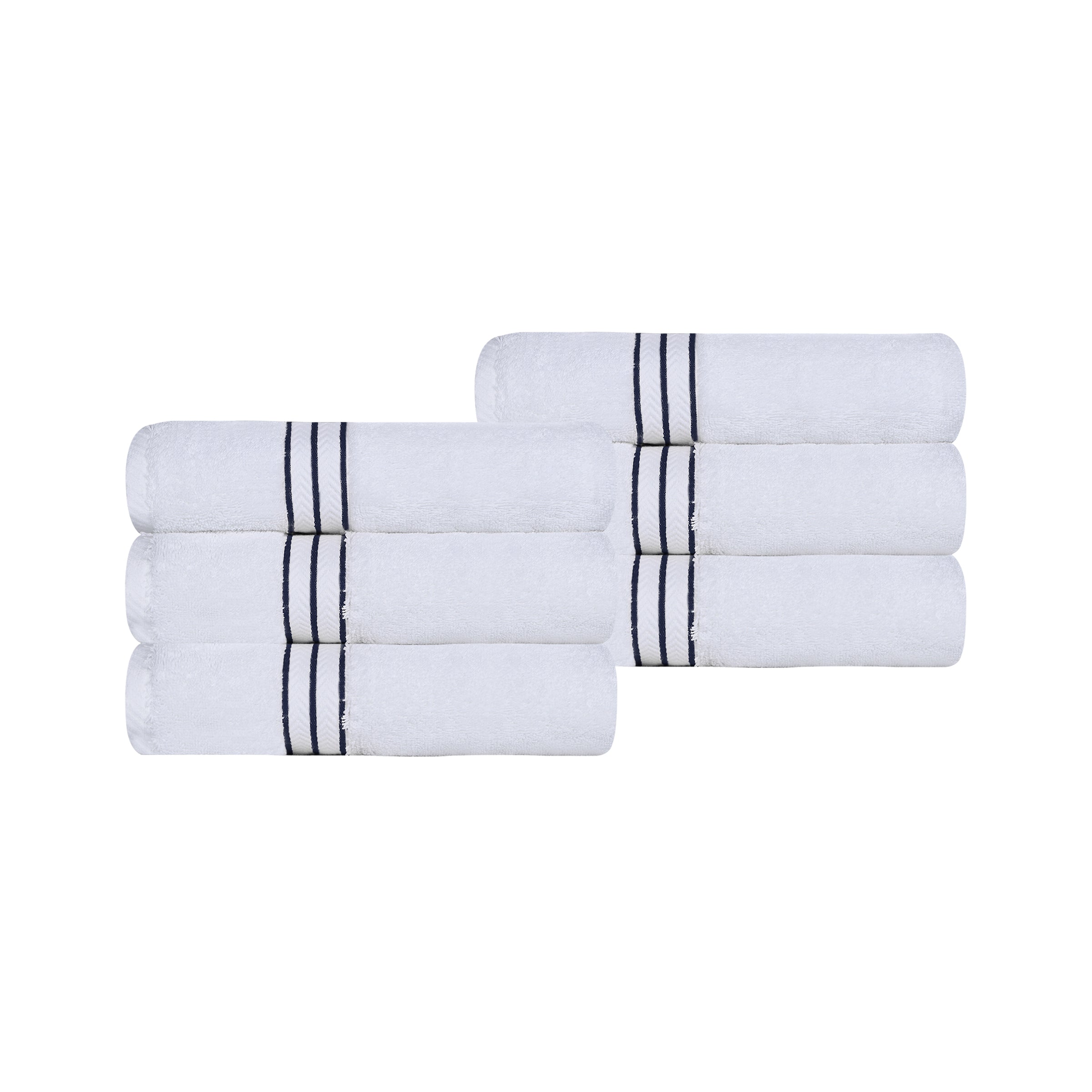 Turkish Cotton Ultra-Plush Solid 6 Piece Highly Absorbent Hand Towel Set - Omnigoodsstore