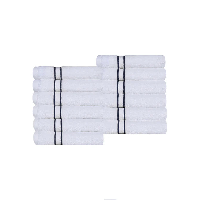 Turkish Cotton Ultra-Plush Absorbent Solid 12-Piece Face Towel Set - Omnigoodsstore