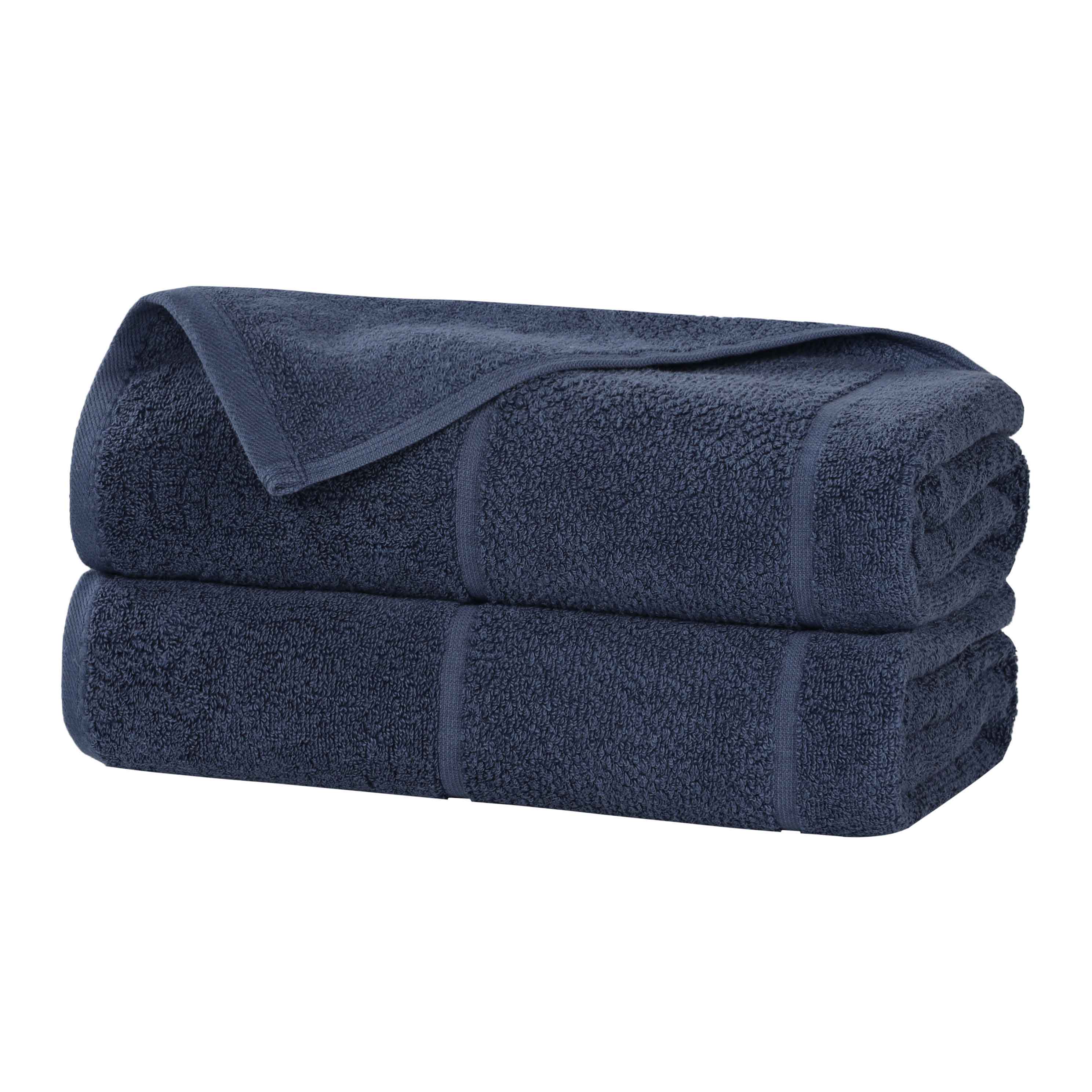 Mile Smart Twist Cotton Solid Broad Border Bath Sheets, Set of 2 - Omnigoodsstore