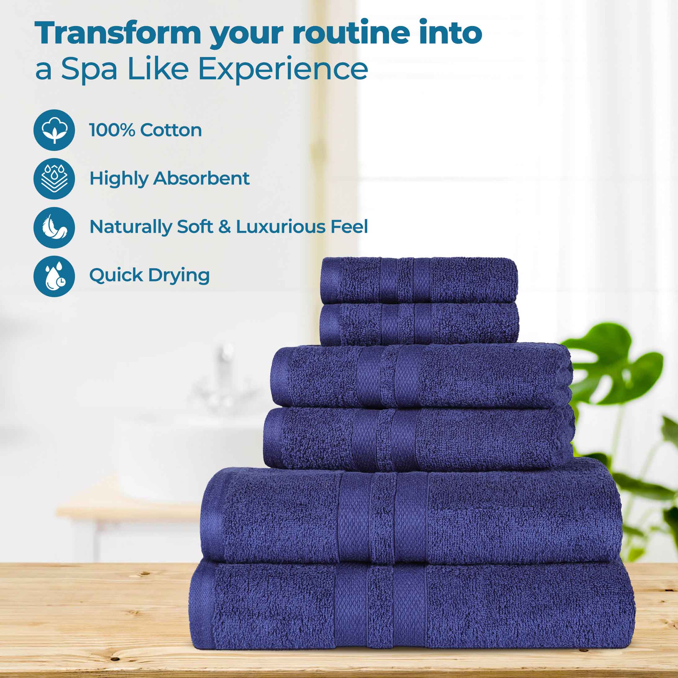 Cotton Ultra Soft 6 Piece Solid Towel Set - Omnigoodsstore