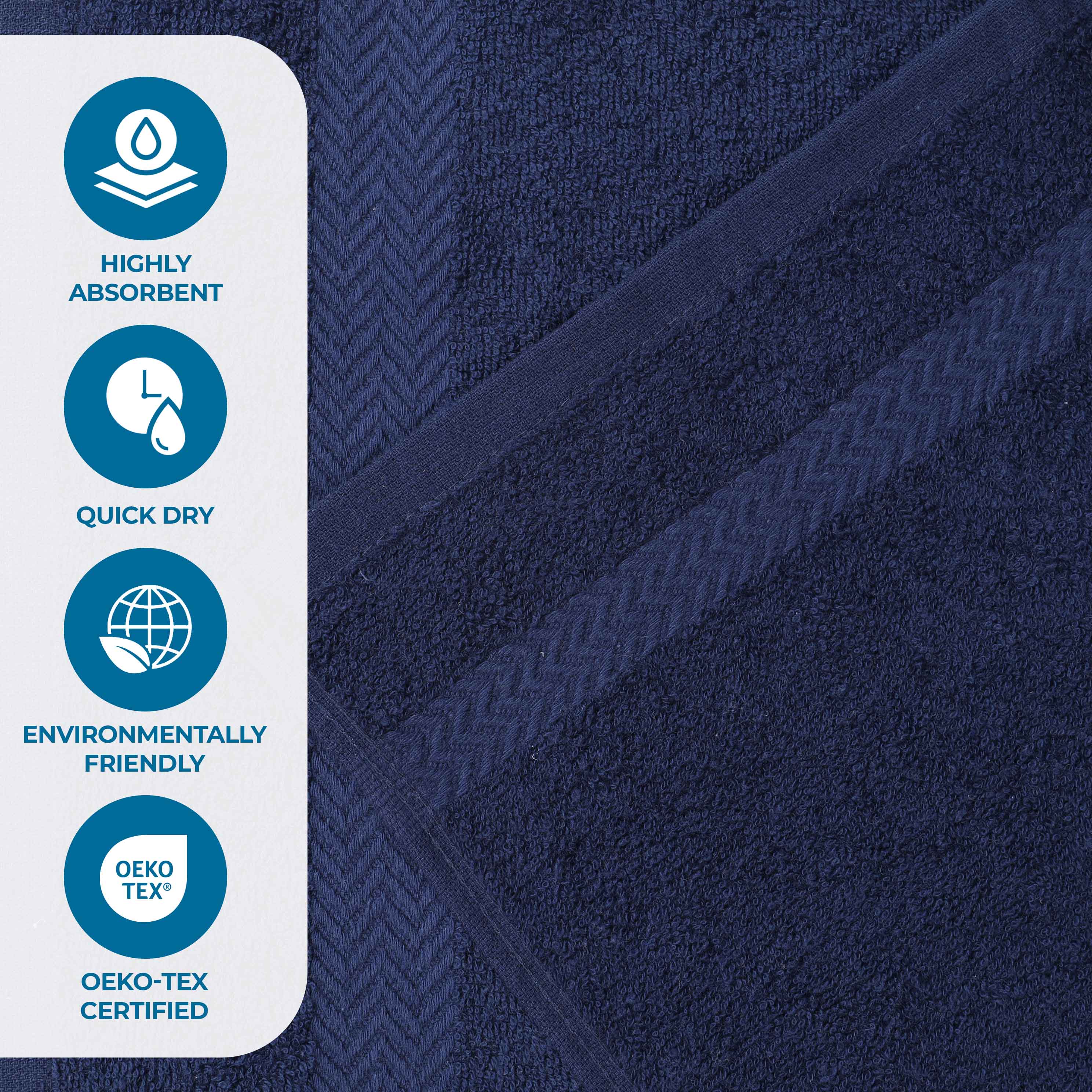 Franklin Cotton Eco Friendly 8 Piece Hand Towel Set - Omnigoodsstore