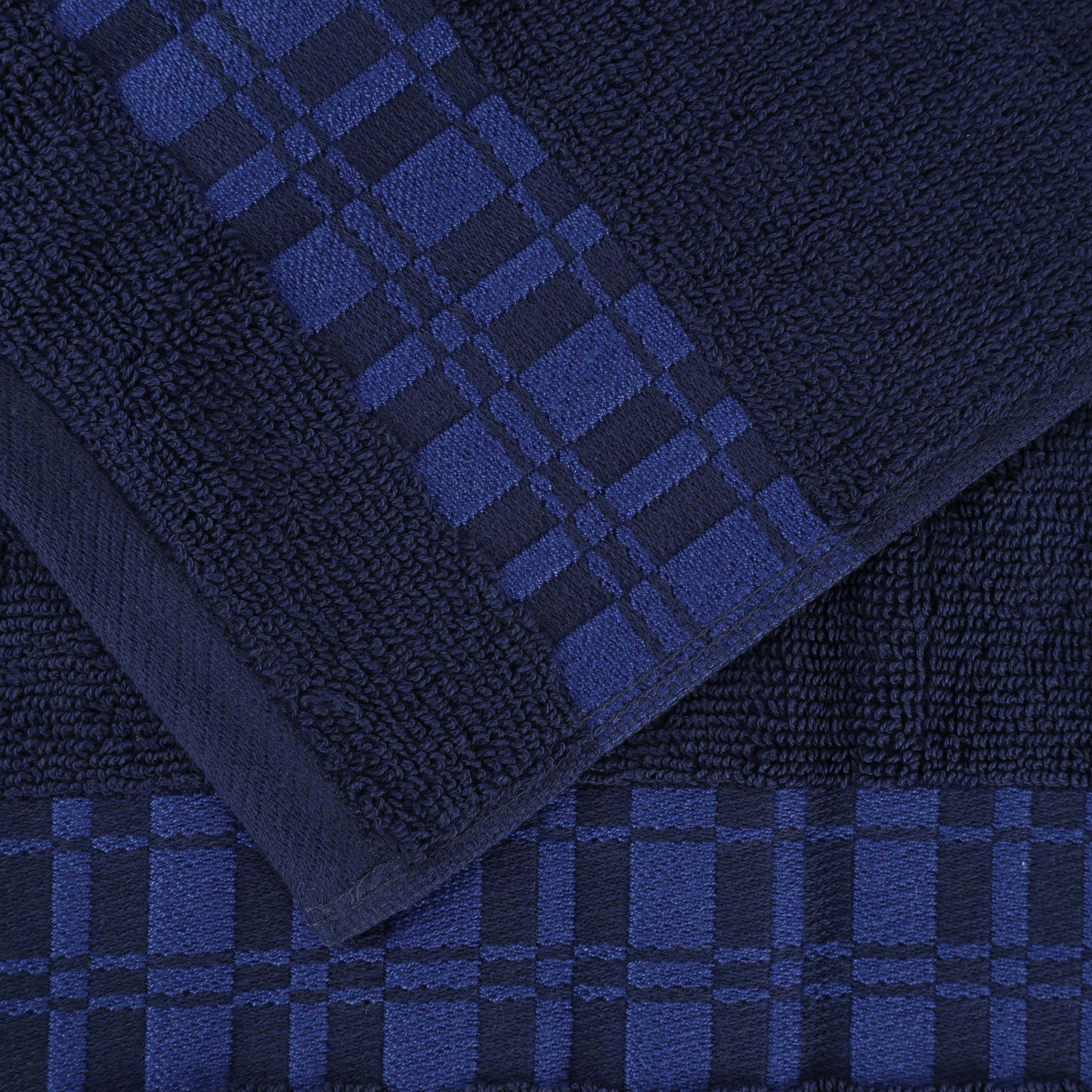 Larissa Cotton Geometric Embroidered Border Bath Towels, Set of 4 - Omnigoodsstore