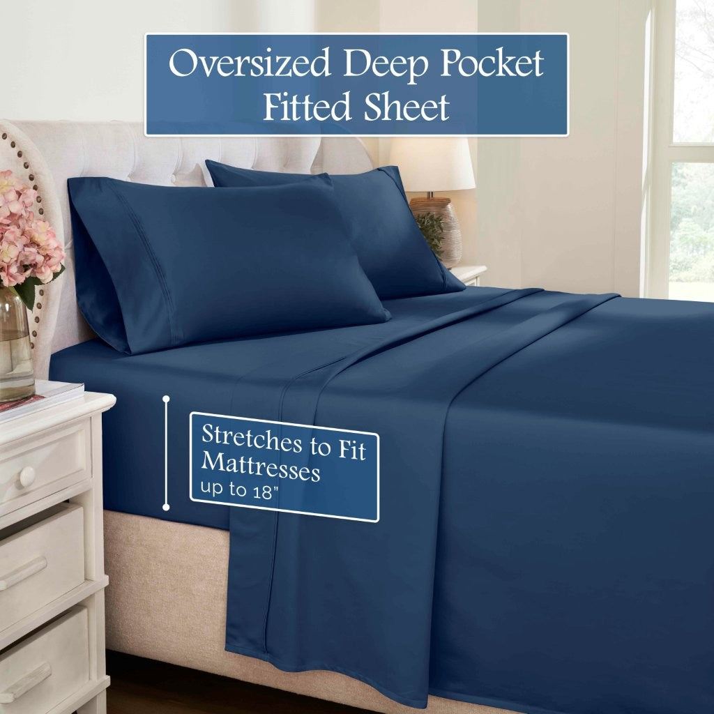 1200 Thread Count Egyptian Cotton Deep Pocket Sheet Set - Omnigoodsstore