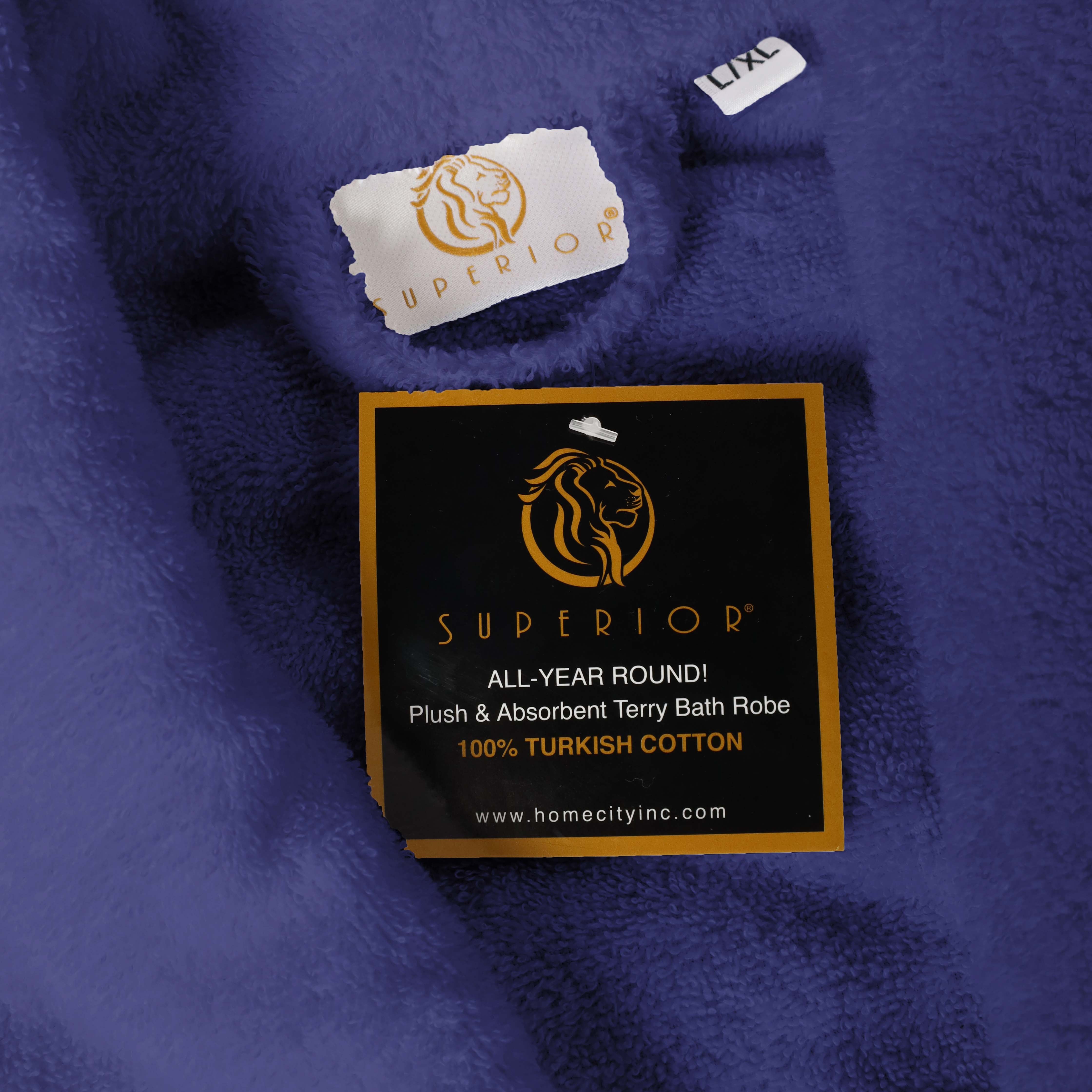 Classic Men's Bath Robe Turkish Cotton Bathrobe with Adjustable Belt - Omnigoodsstore