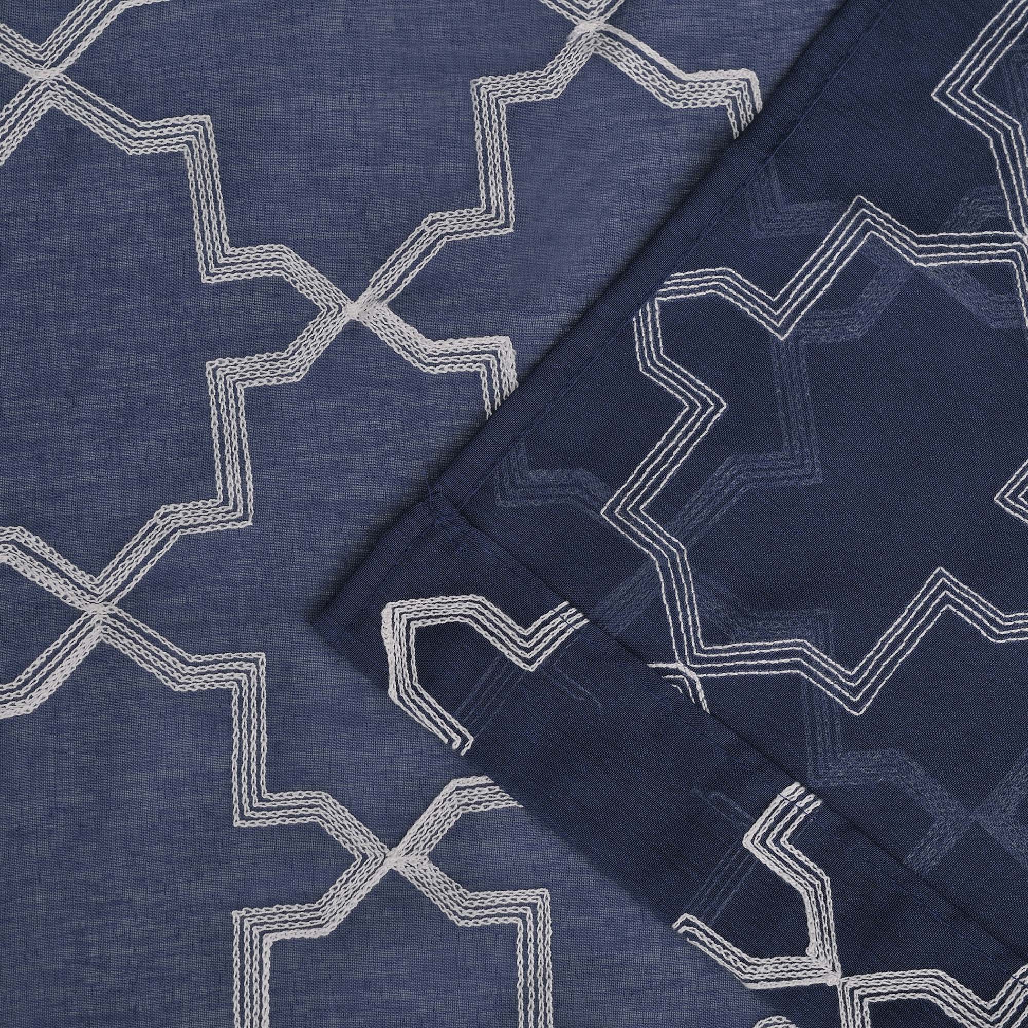 Embroidered Quatrefoil Sheer Grommet Curtain Set - Omnigoodsstore