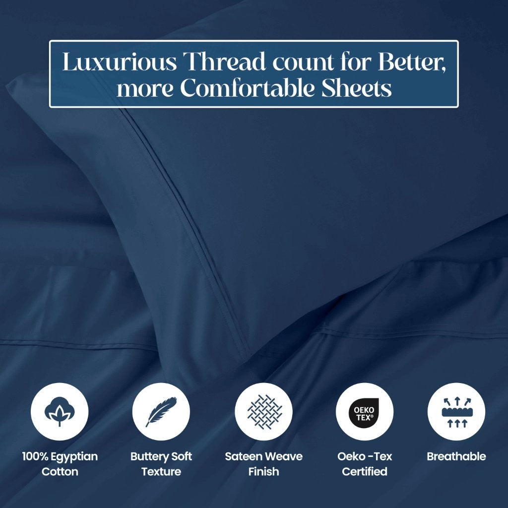 1200 Thread Count Egyptian Cotton Deep Pocket Sheet Set - Omnigoodsstore